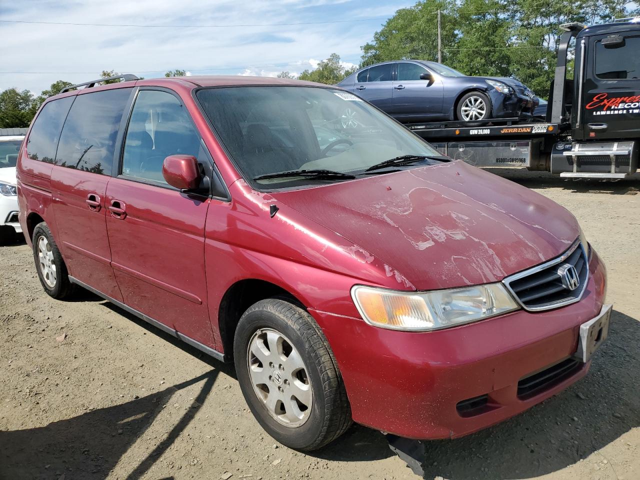 2004 Honda Odyssey Exl Red vin: 5FNRL18024B130393
