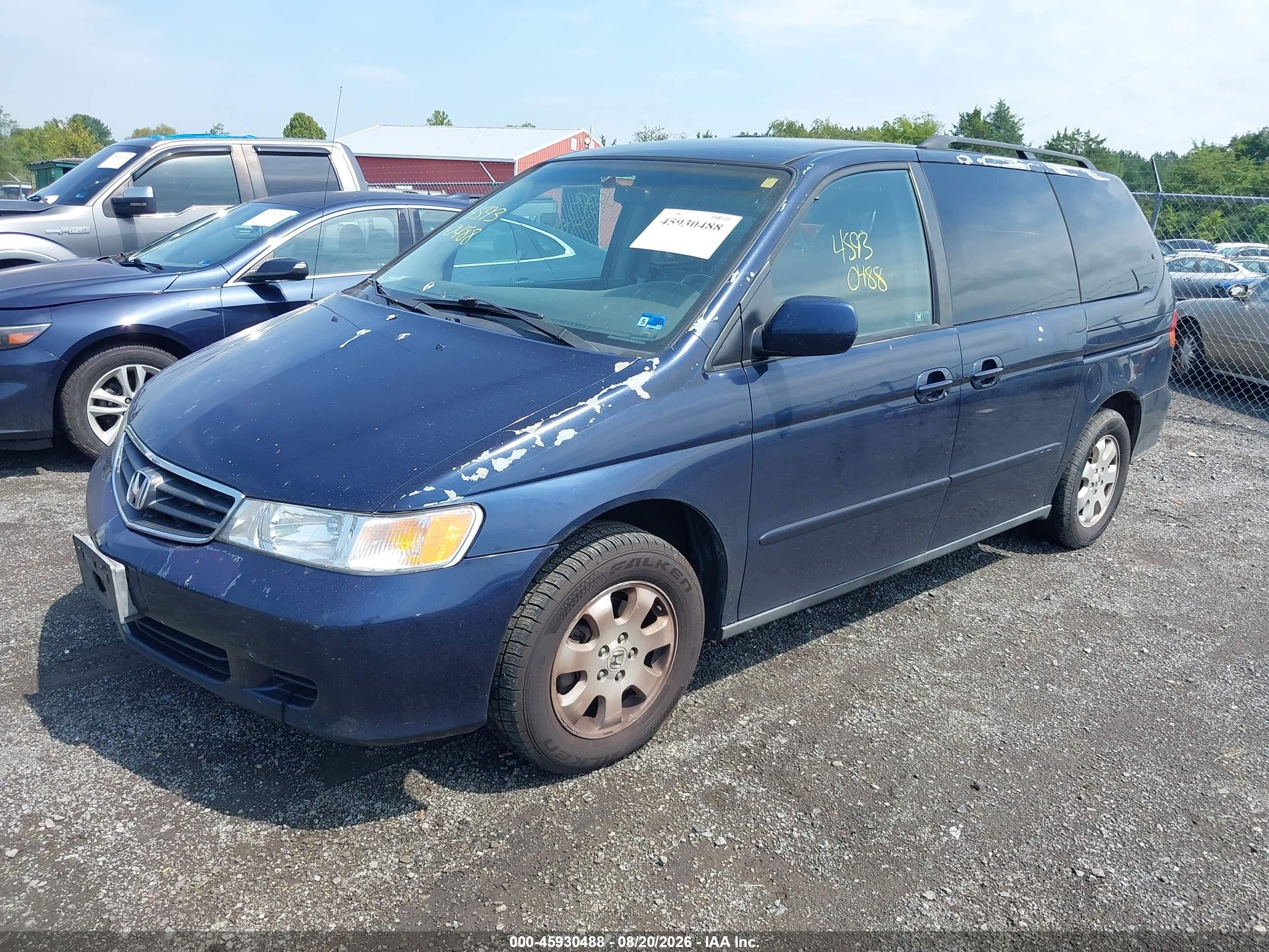 2003 Honda Odyssey Ex-l Синий vin: 5FNRL18033B037946