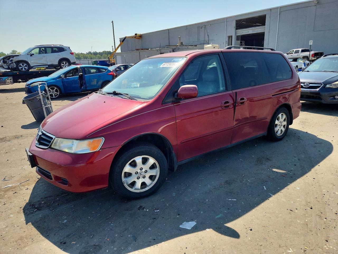 2003 Honda Odyssey Exl Бордовый vin: 5FNRL18033B052057