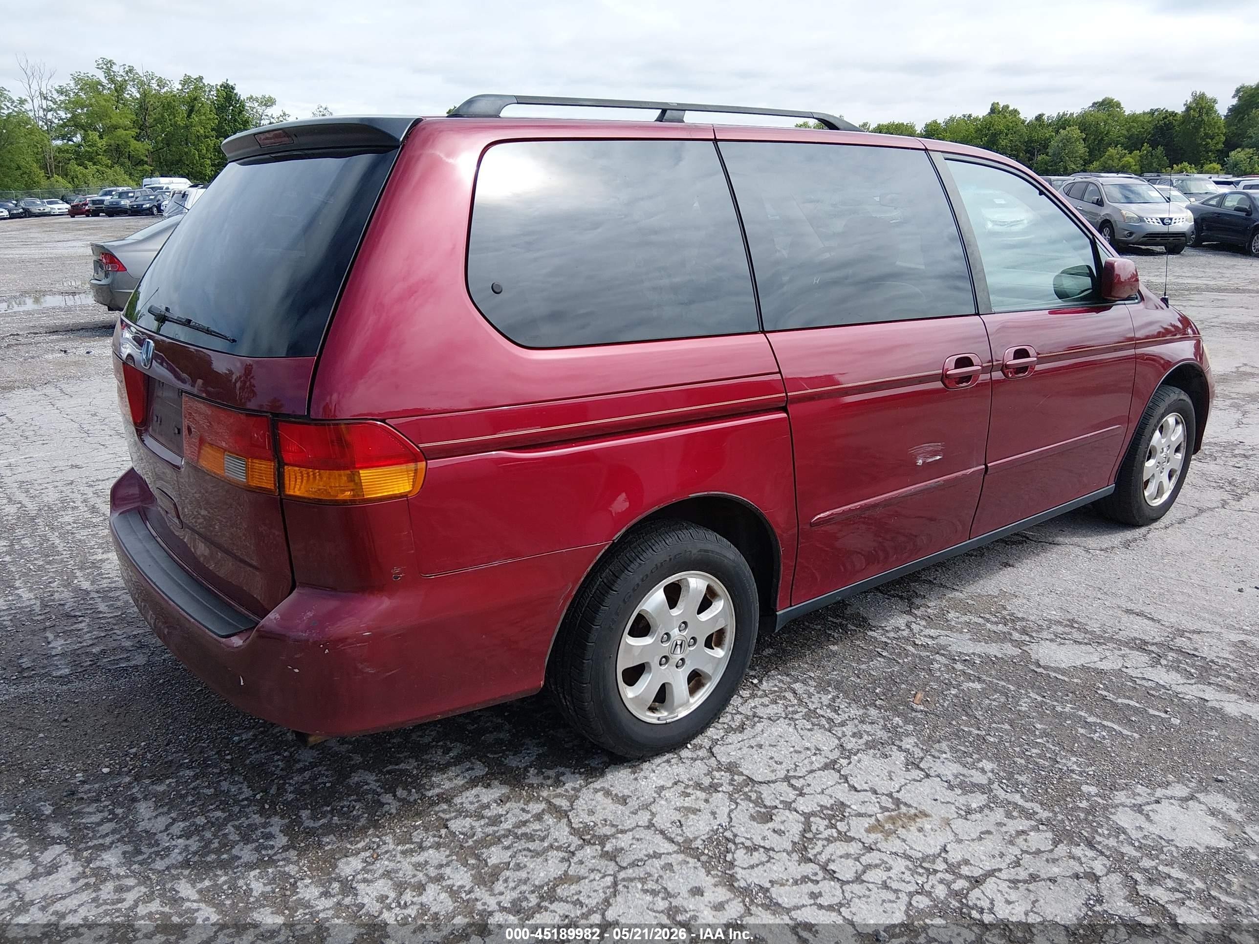2004 Honda Odyssey Ex-l Burgundy vin: 5FNRL18054B005548