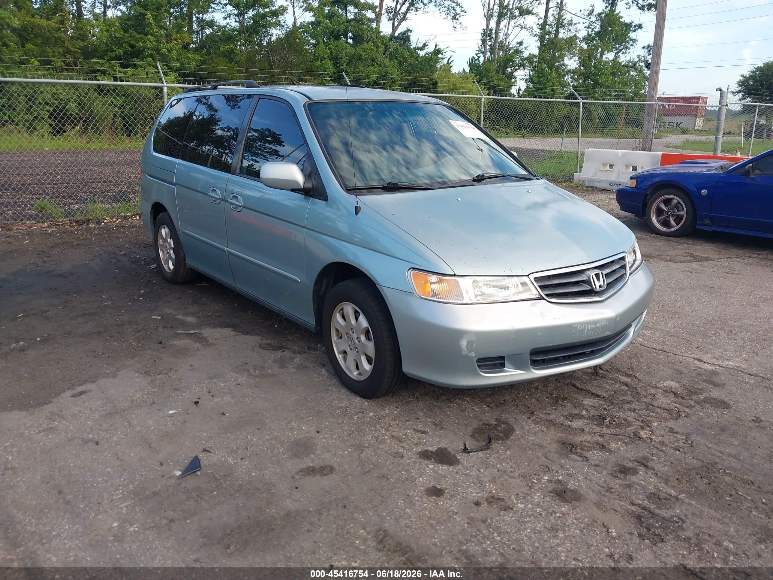 2004 Honda Odyssey Ex-l Blue vin: 5FNRL18054B060789