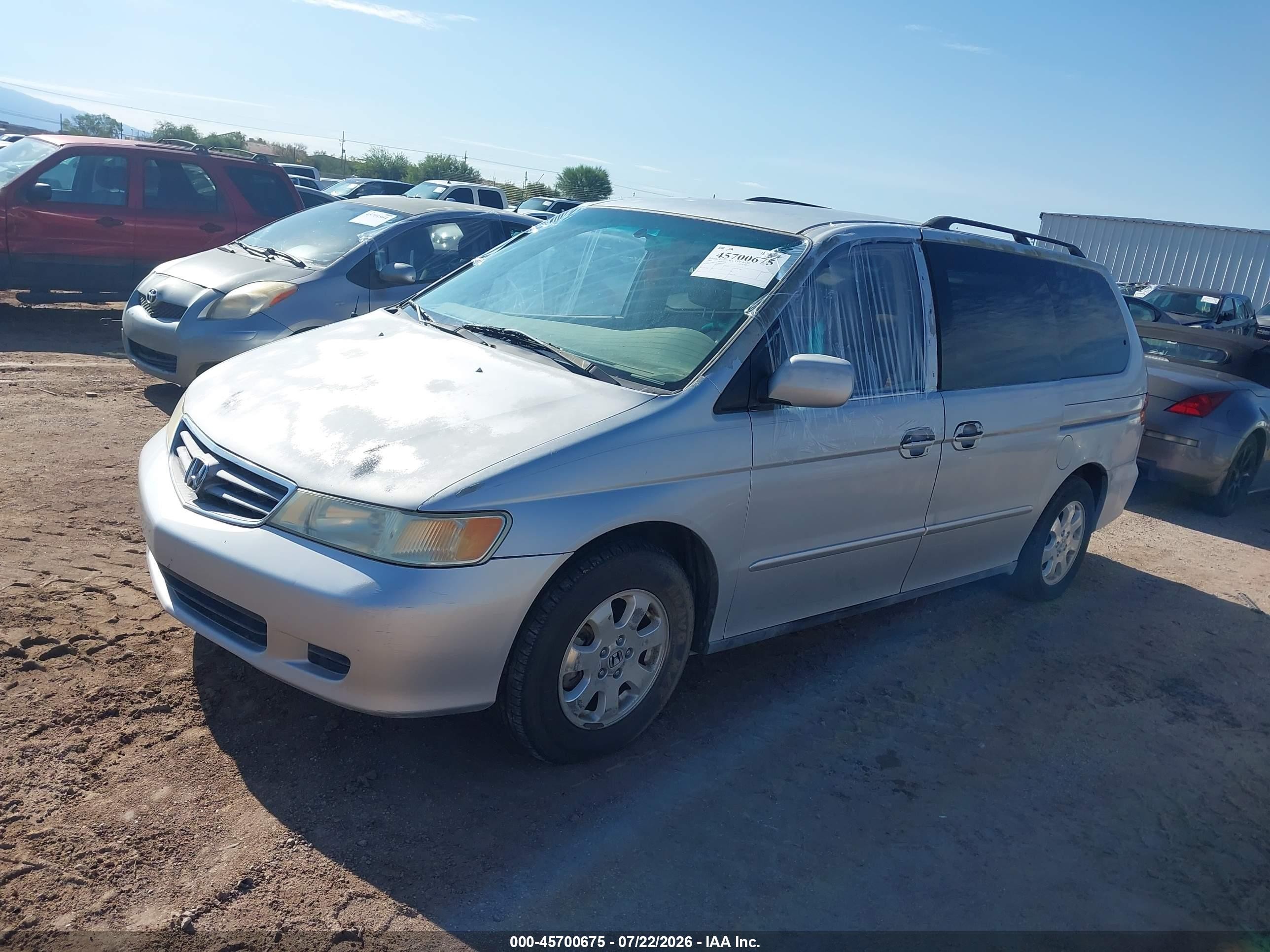 2002 Honda Odyssey Ex-l Silver vin: 5FNRL18062B035283