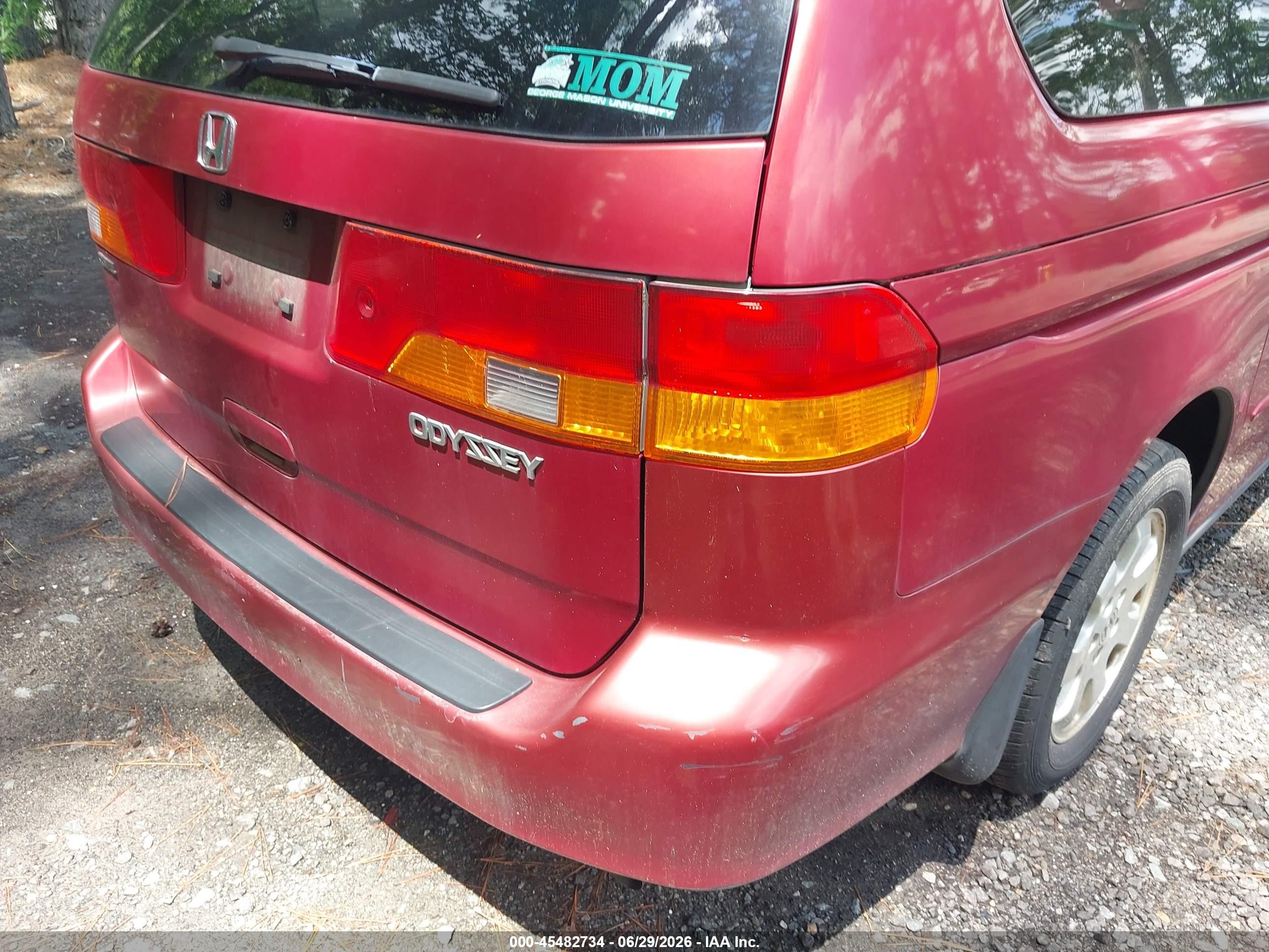 2003 Honda Odyssey Ex-l Red vin: 5FNRL18063B092987