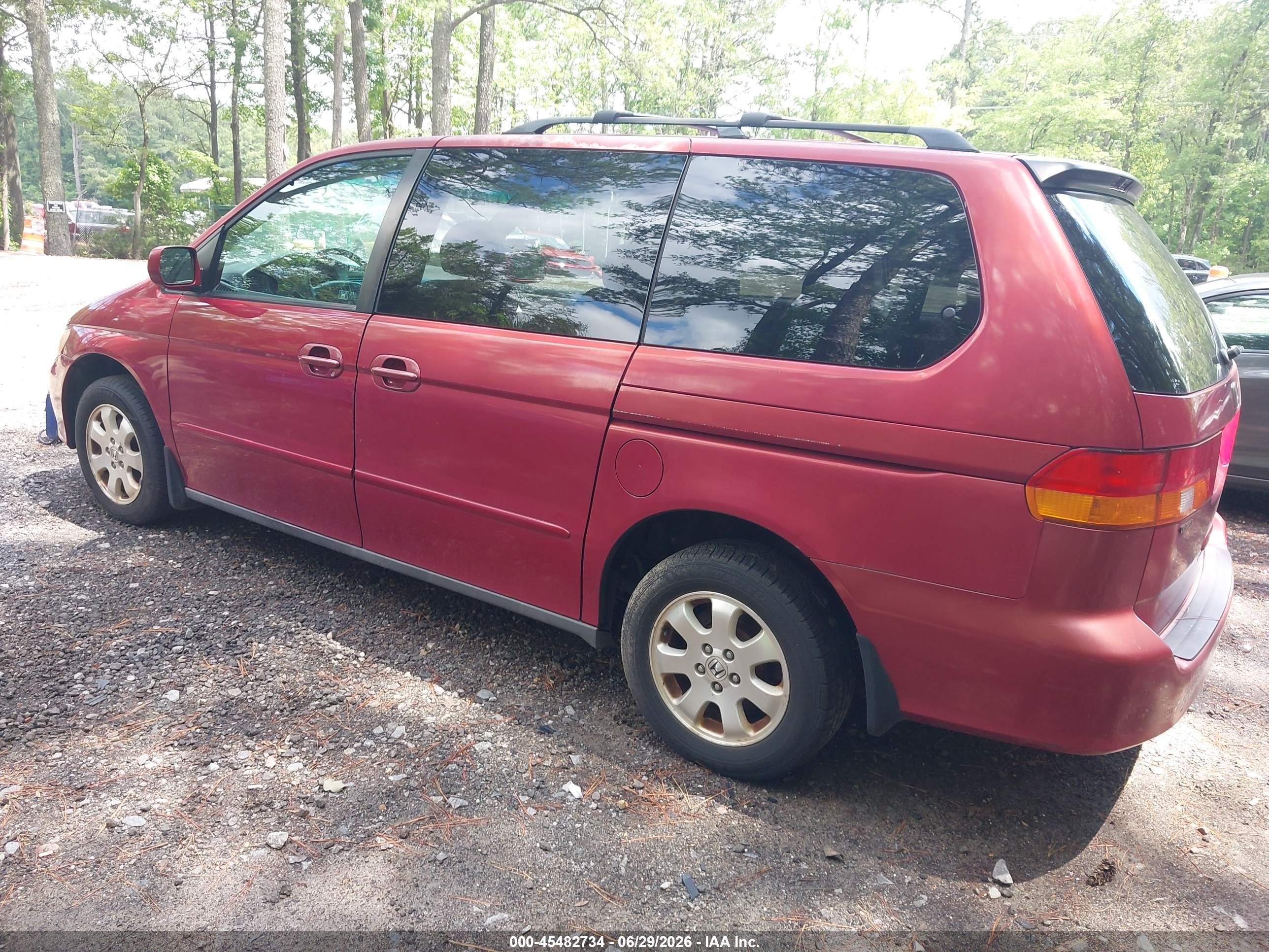 2003 Honda Odyssey Ex-l Red vin: 5FNRL18063B092987