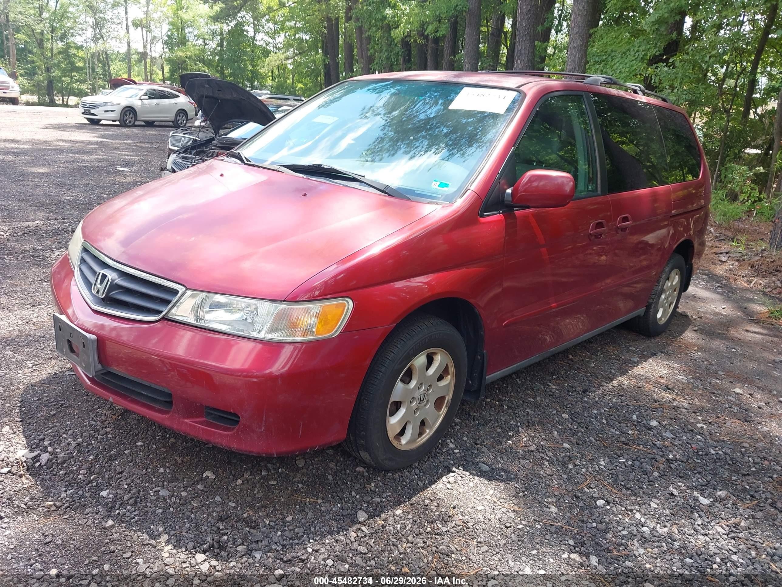 2003 Honda Odyssey Ex-l Red vin: 5FNRL18063B092987