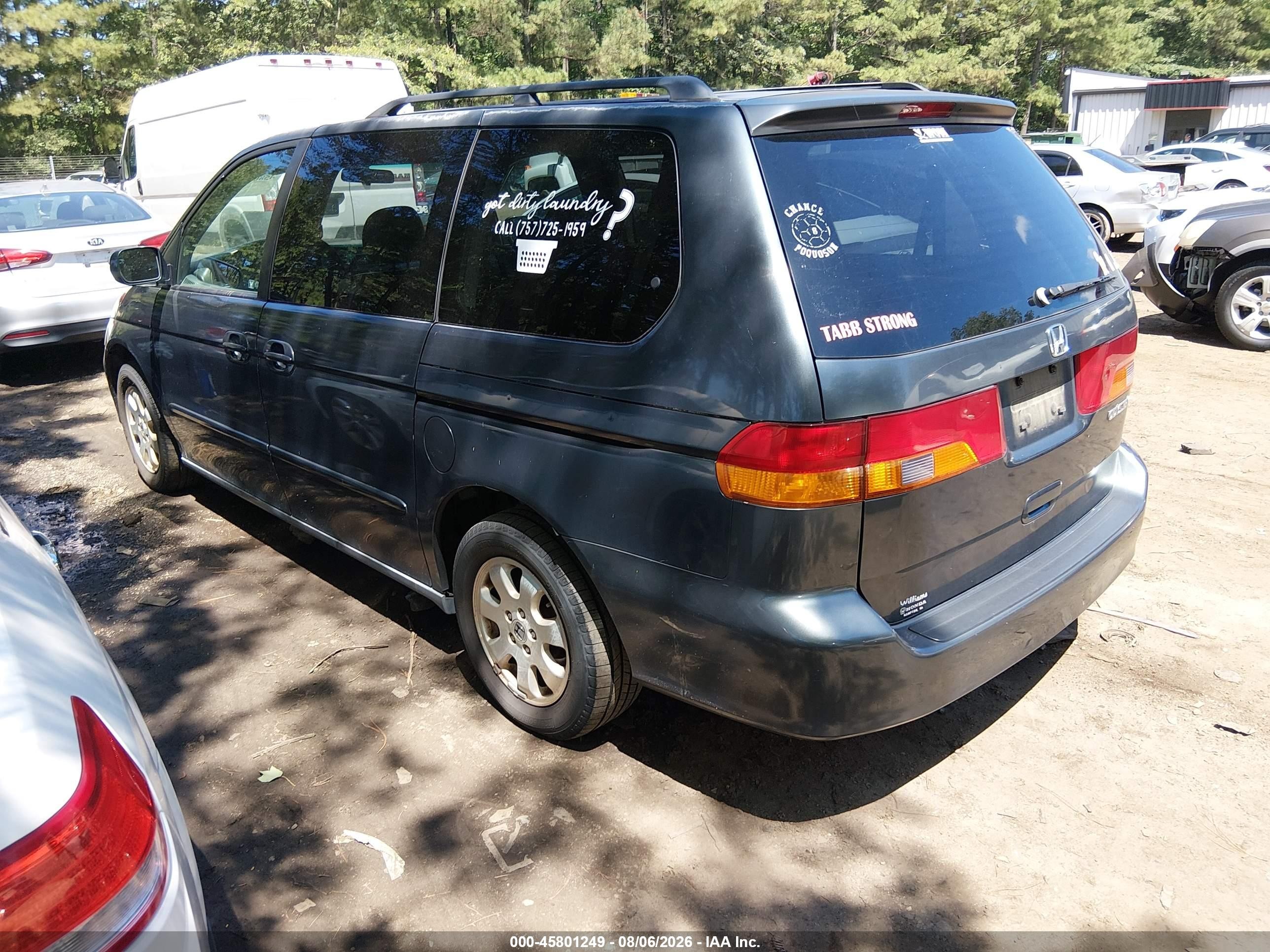 2004 Honda Odyssey Ex-l Blue vin: 5FNRL18064B005820