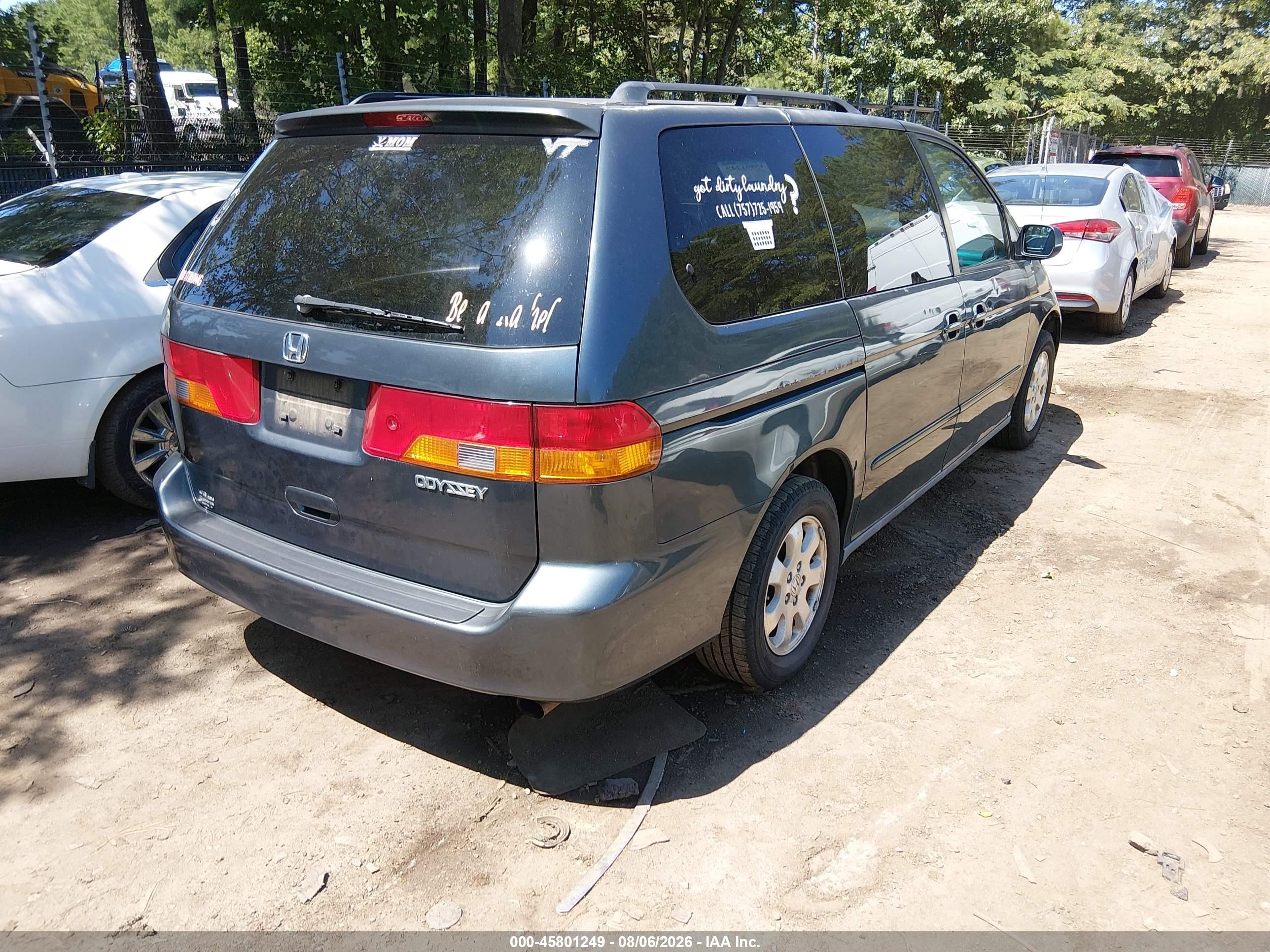2004 Honda Odyssey Ex-l Blue vin: 5FNRL18064B005820