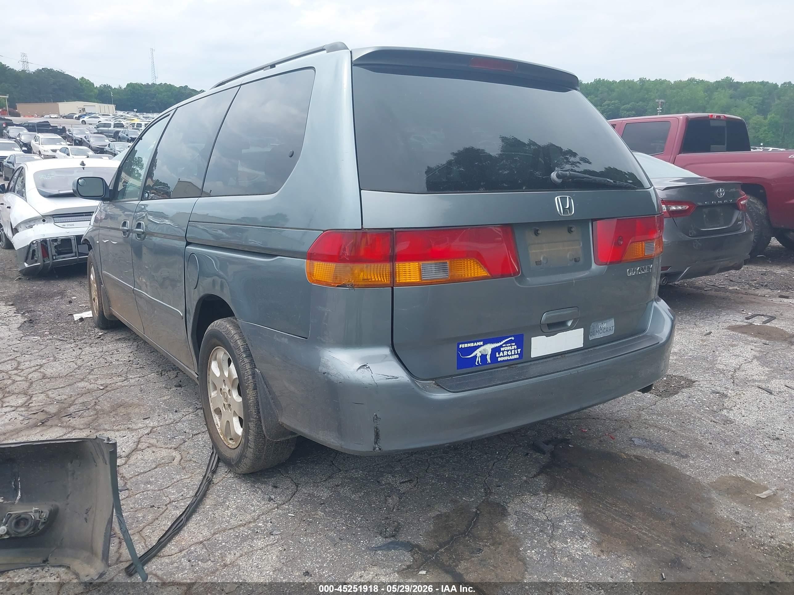2002 Honda Odyssey Ex-l Green vin: 5FNRL18082B004147