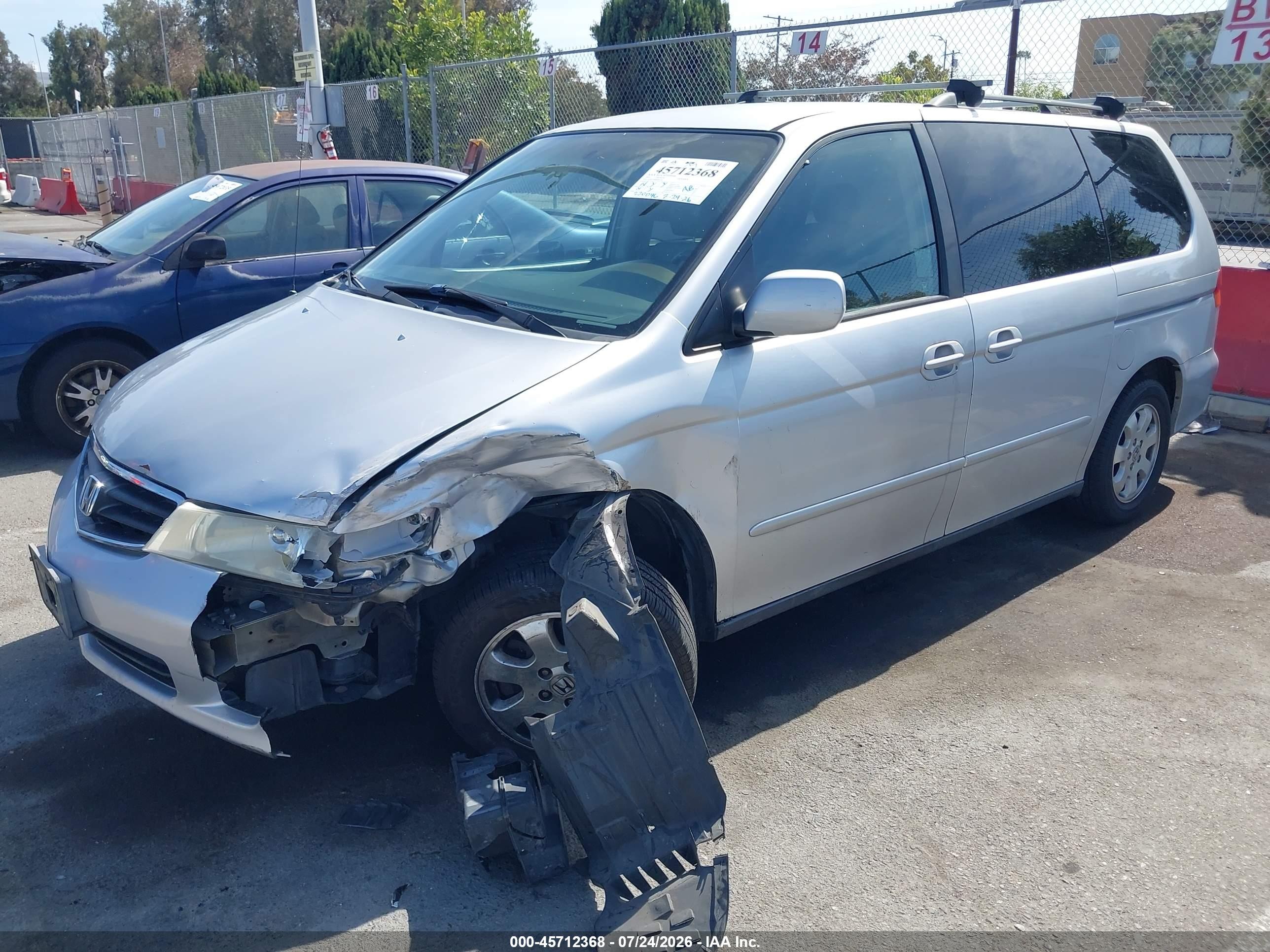 2003 Honda Odyssey Ex-l Silver vin: 5FNRL18083B092392