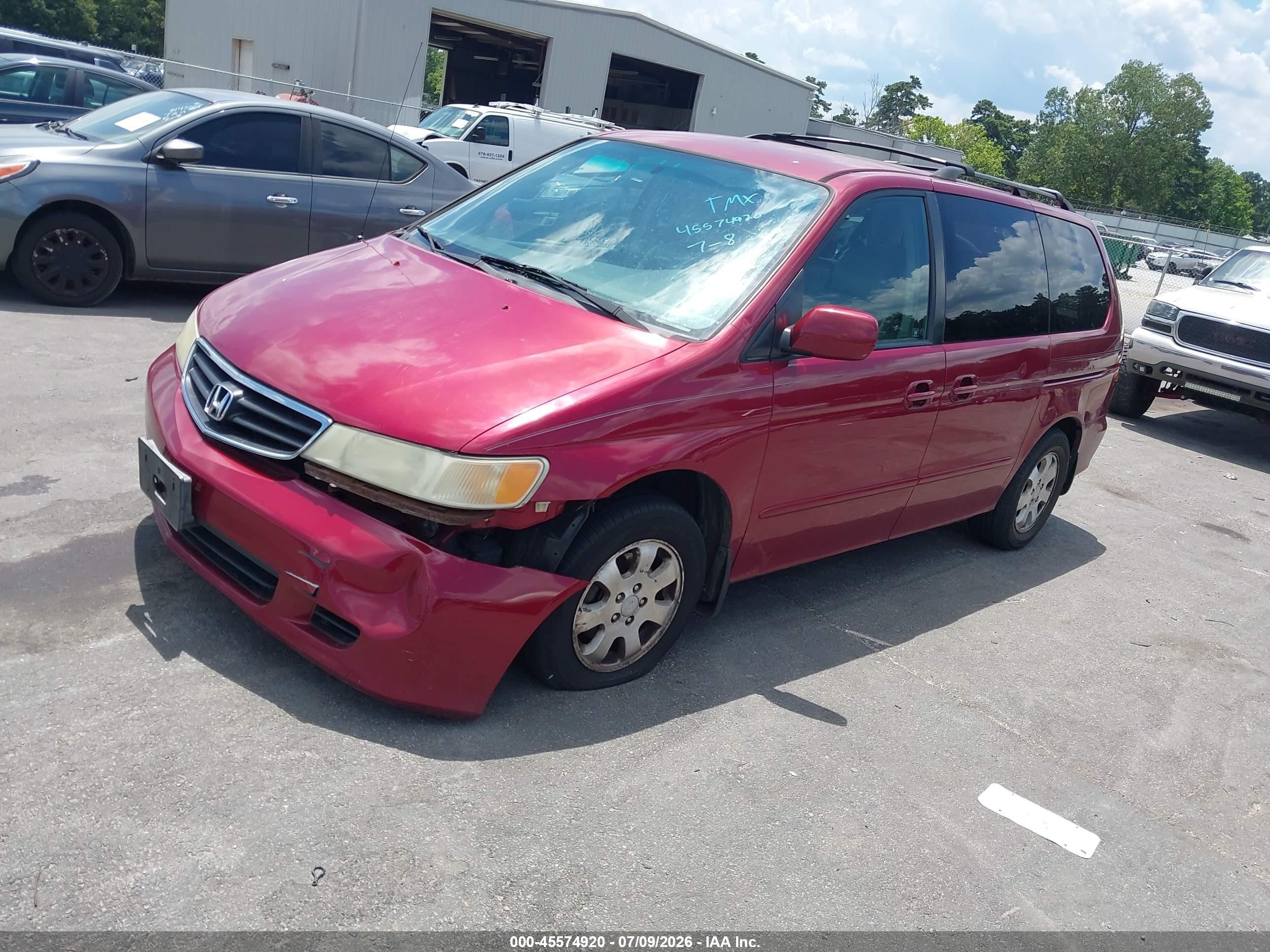 2003 Honda Odyssey Ex-l Красный vin: 5FNRL18083B119316