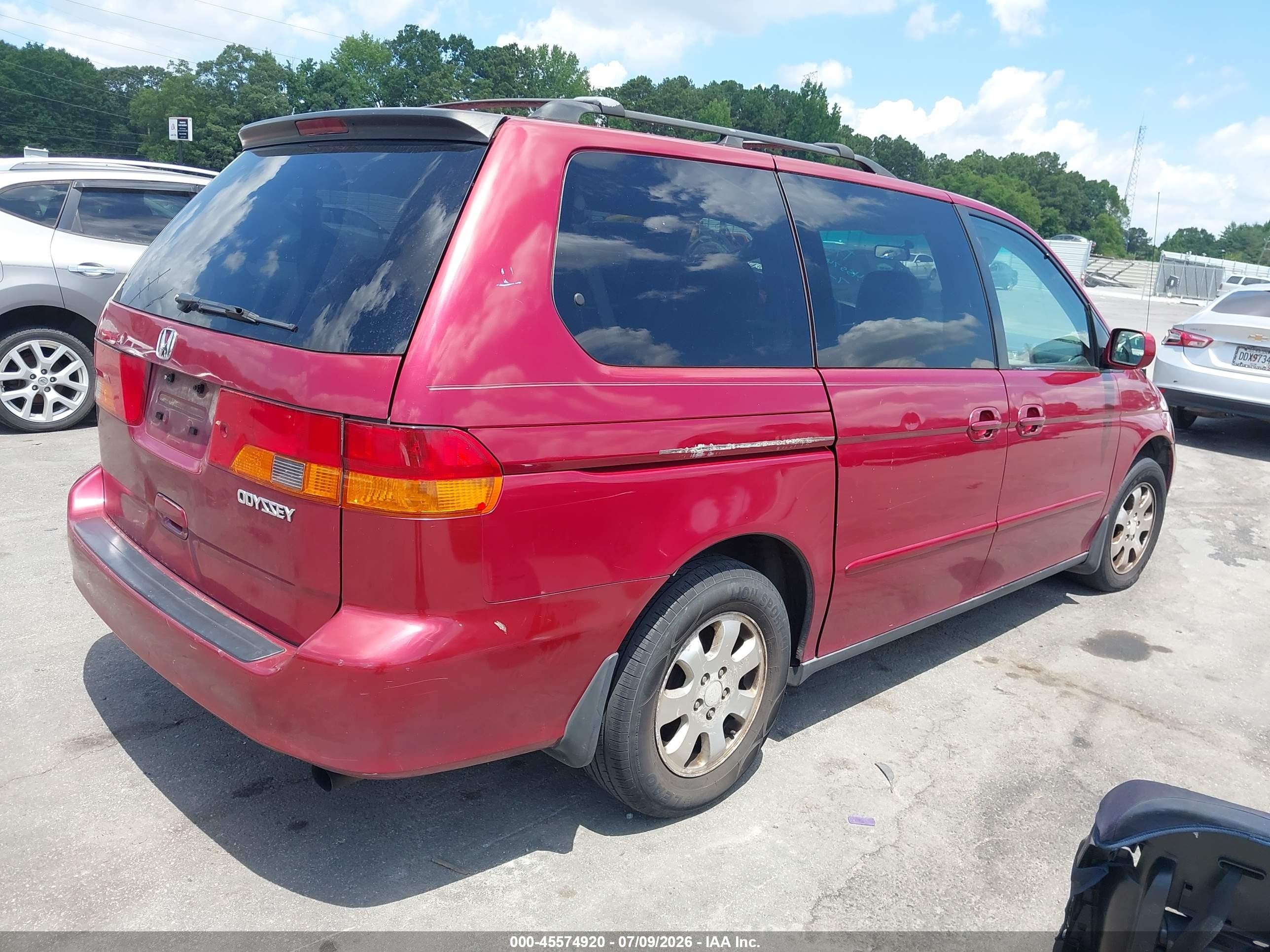 2003 Honda Odyssey Ex-l Красный vin: 5FNRL18083B119316