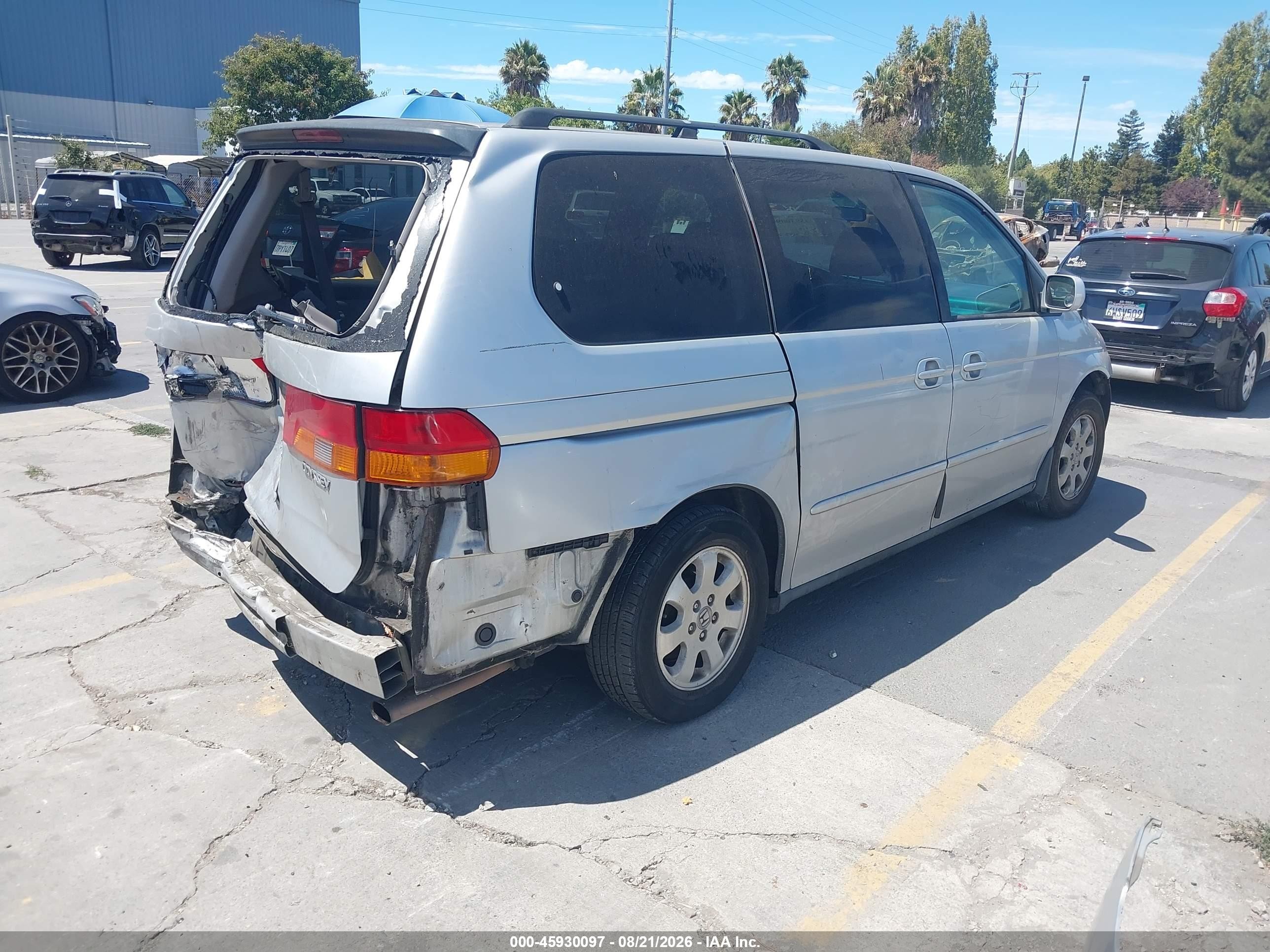 2004 Honda Odyssey Ex-l Gray vin: 5FNRL18094B014690