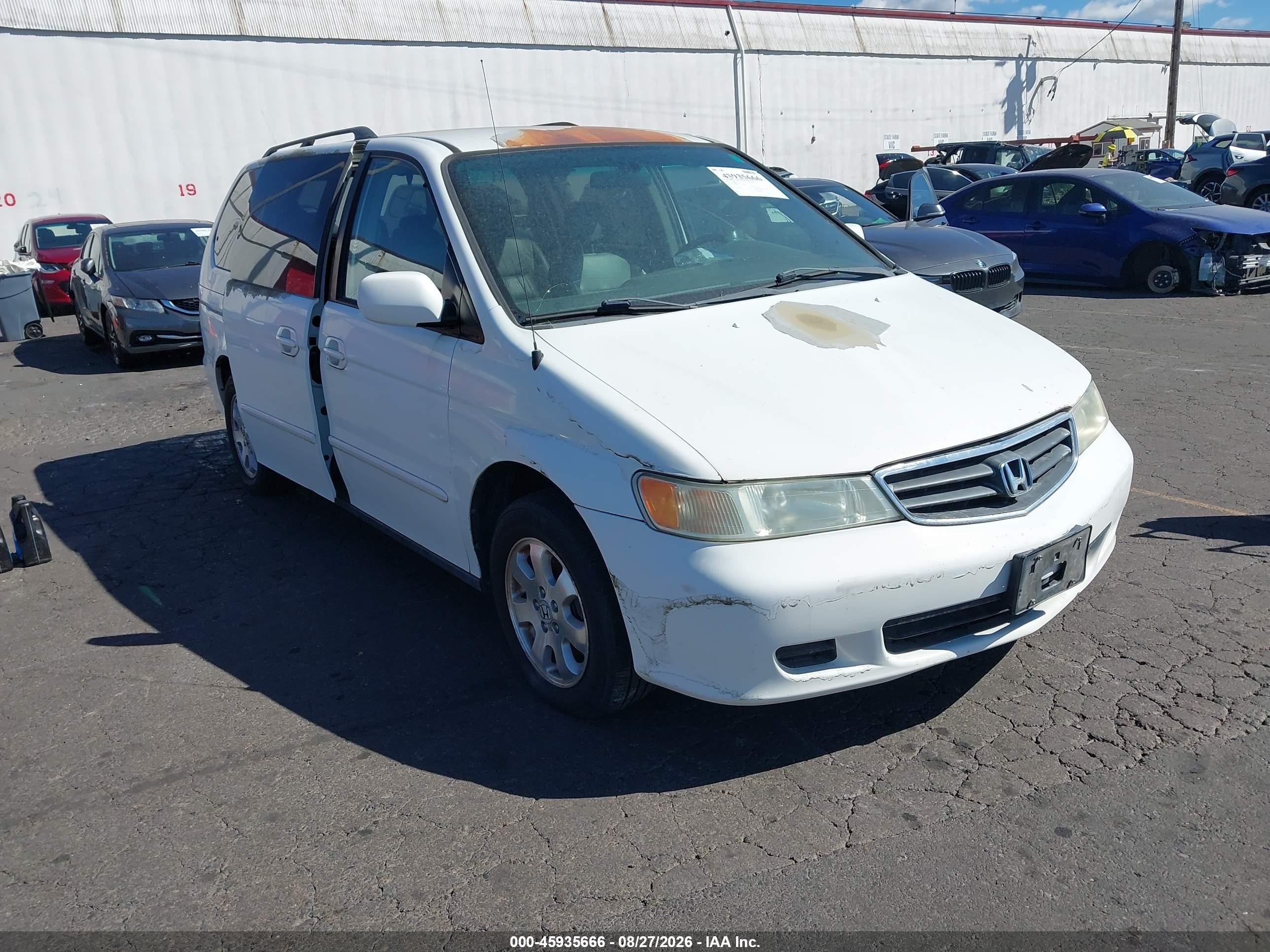 2003 Honda Odyssey Ex-l Белый vin: 5FNRL180X3B066098