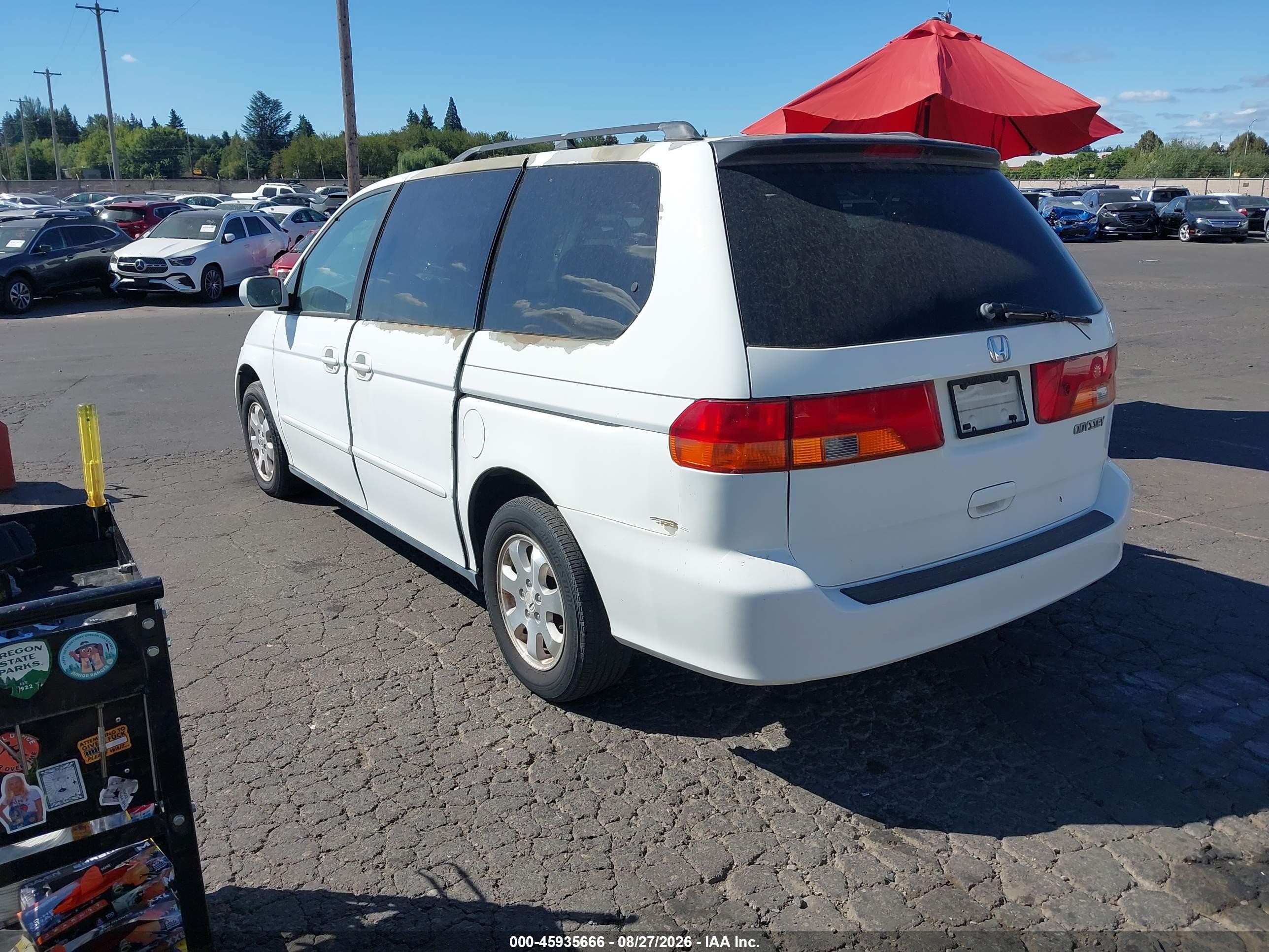 2003 Honda Odyssey Ex-l White vin: 5FNRL180X3B066098