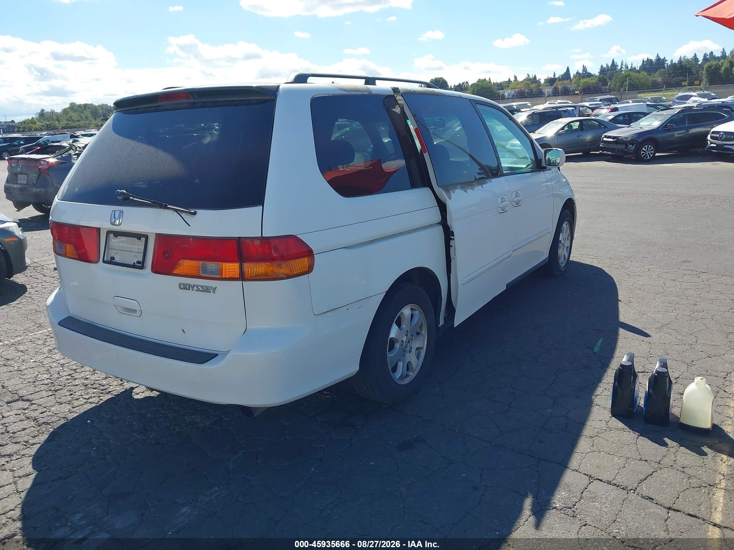 2003 Honda Odyssey Ex-l White vin: 5FNRL180X3B066098