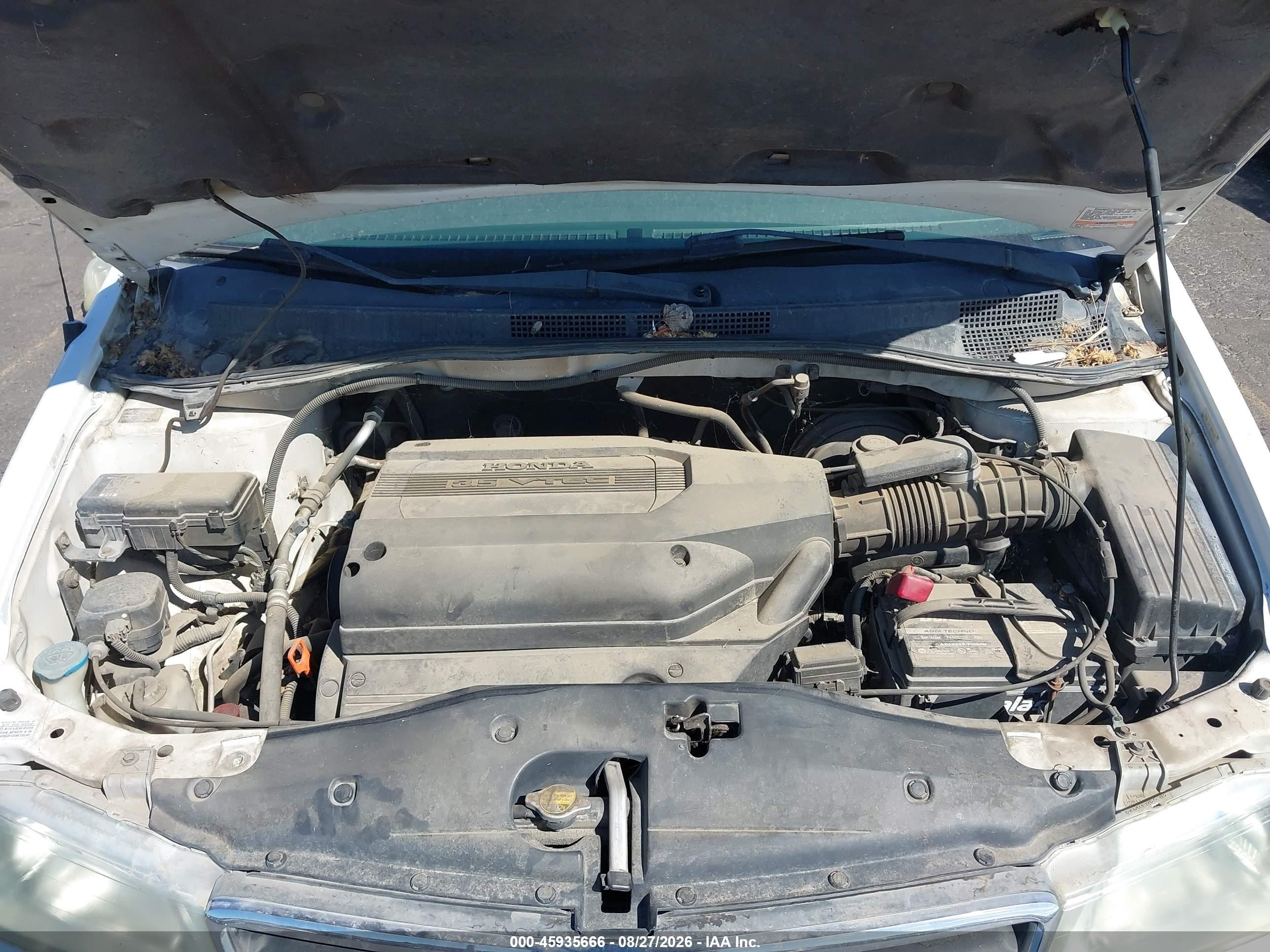 2003 Honda Odyssey Ex-l White vin: 5FNRL180X3B066098