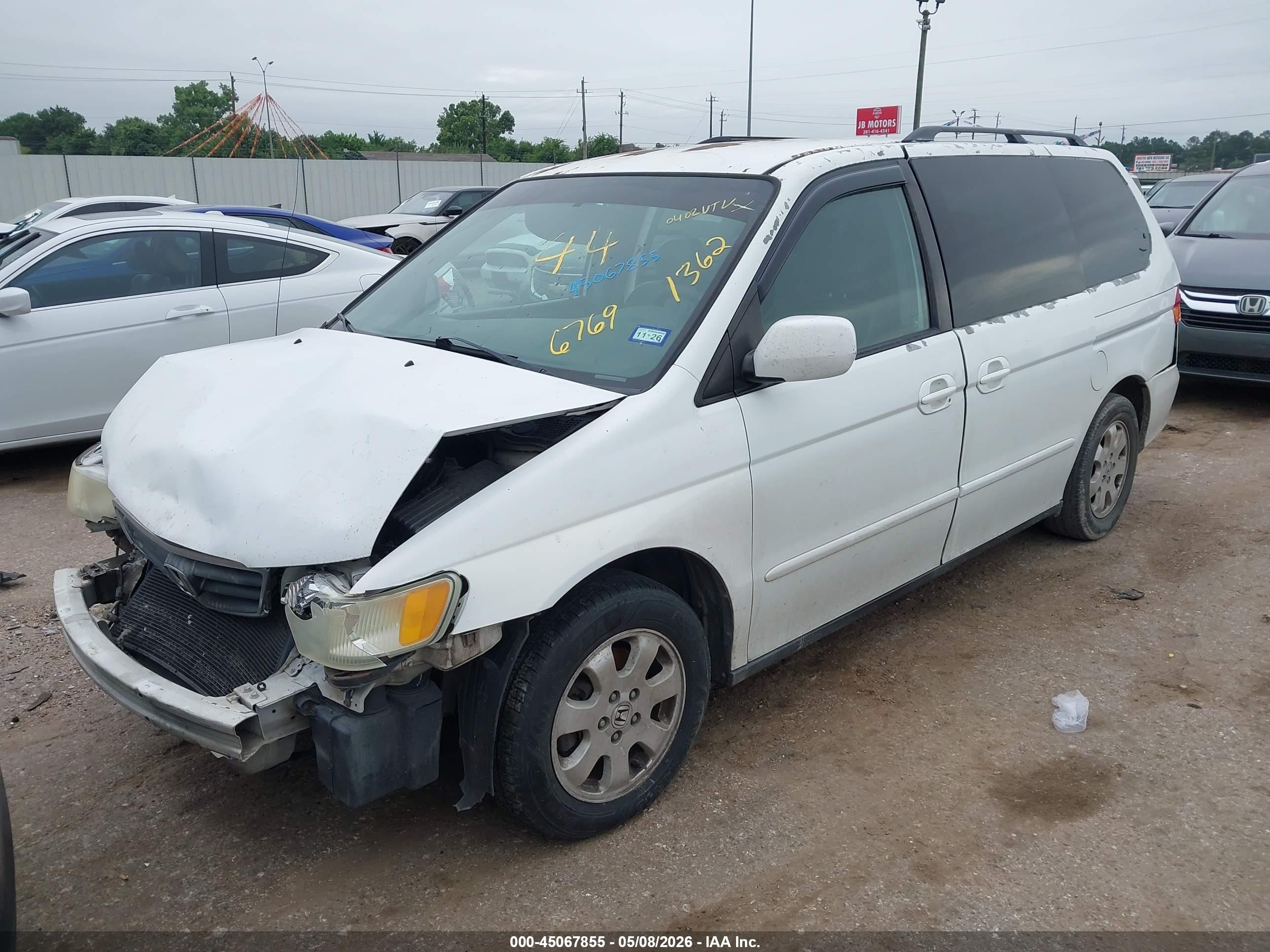 2003 Honda Odyssey Ex-l White vin: 5FNRL180X3B086769