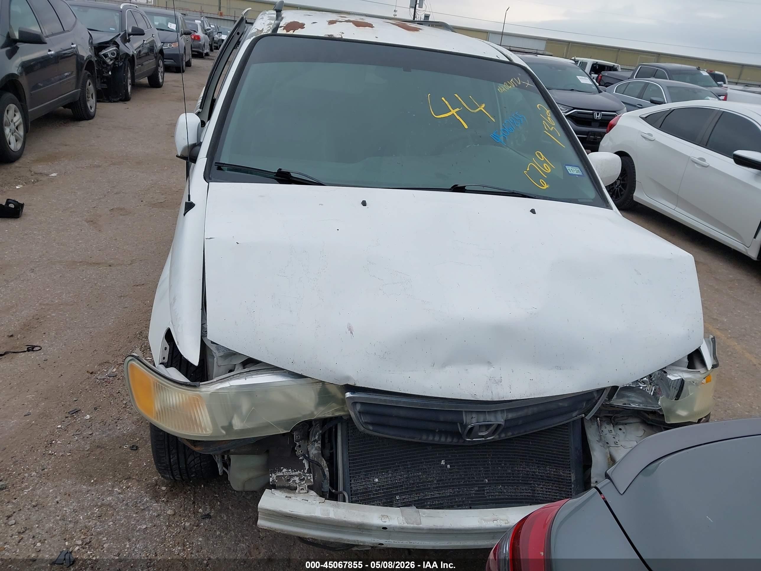2003 Honda Odyssey Ex-l White vin: 5FNRL180X3B086769