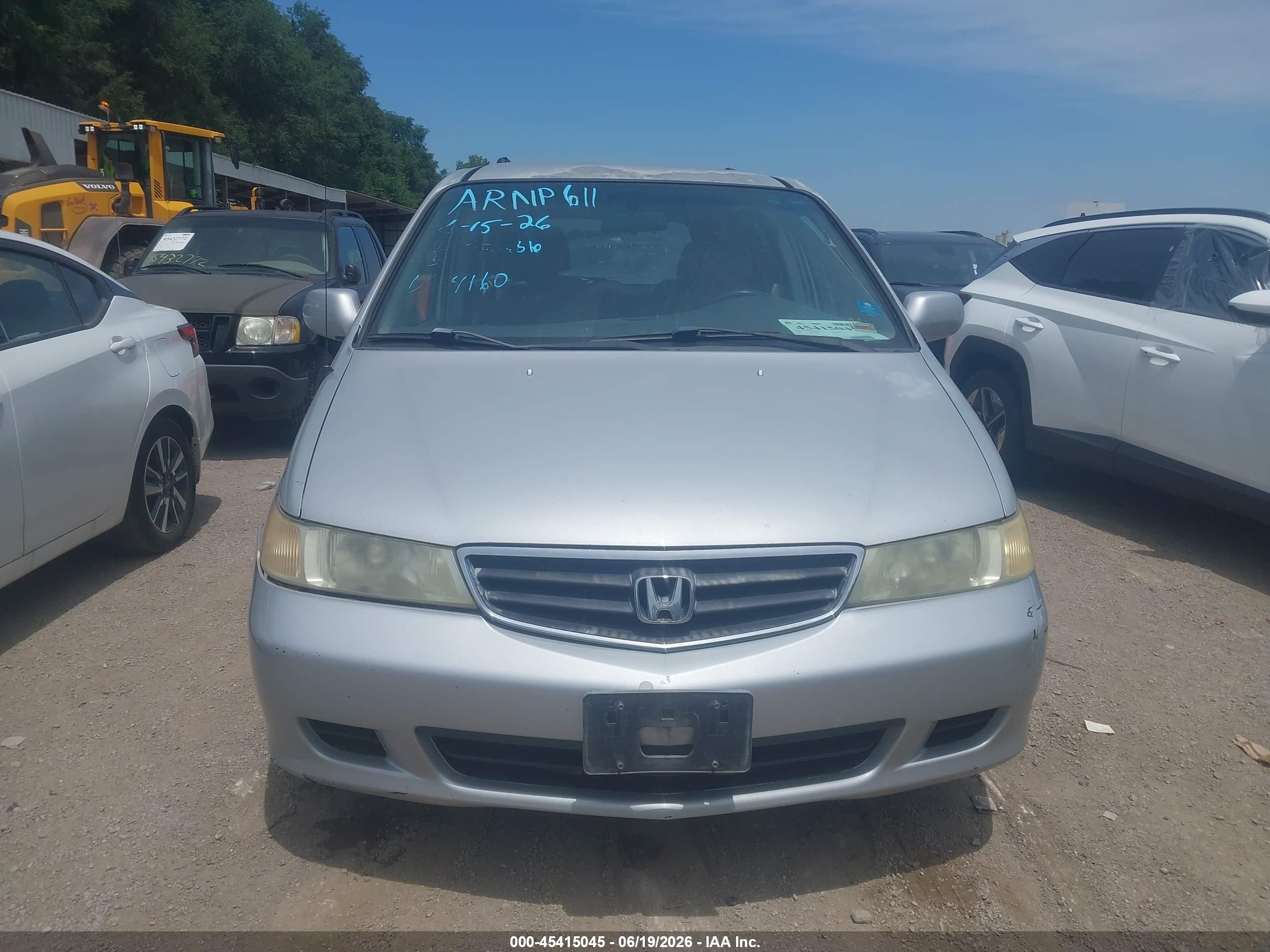 2003 Honda Odyssey Ex Silver vin: 5FNRL18613B074160