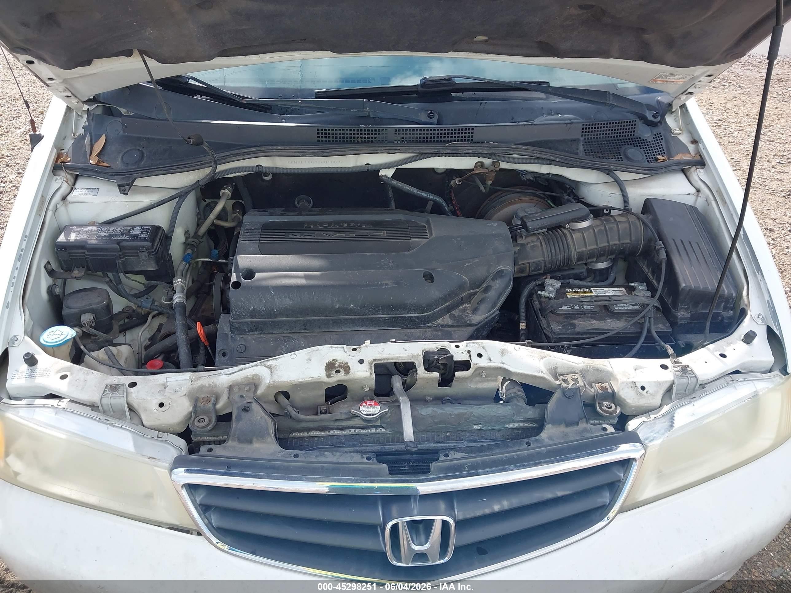 2002 Honda Odyssey Ex White vin: 5FNRL18632B010698