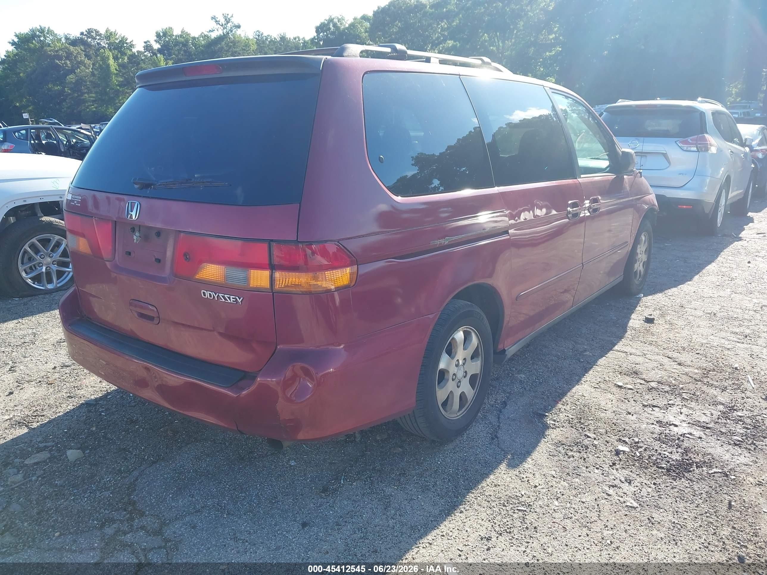 2003 Honda Odyssey Ex Red vin: 5FNRL18633B119311