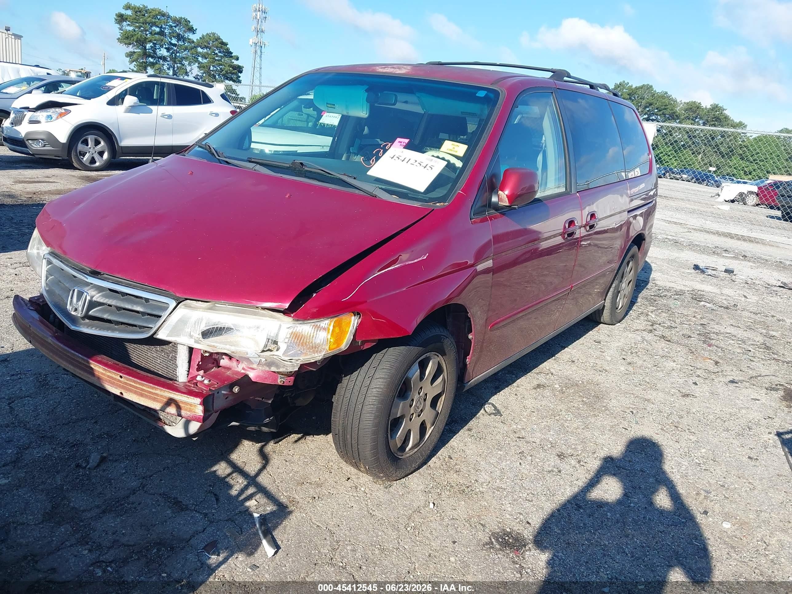 2003 Honda Odyssey Ex Red vin: 5FNRL18633B119311
