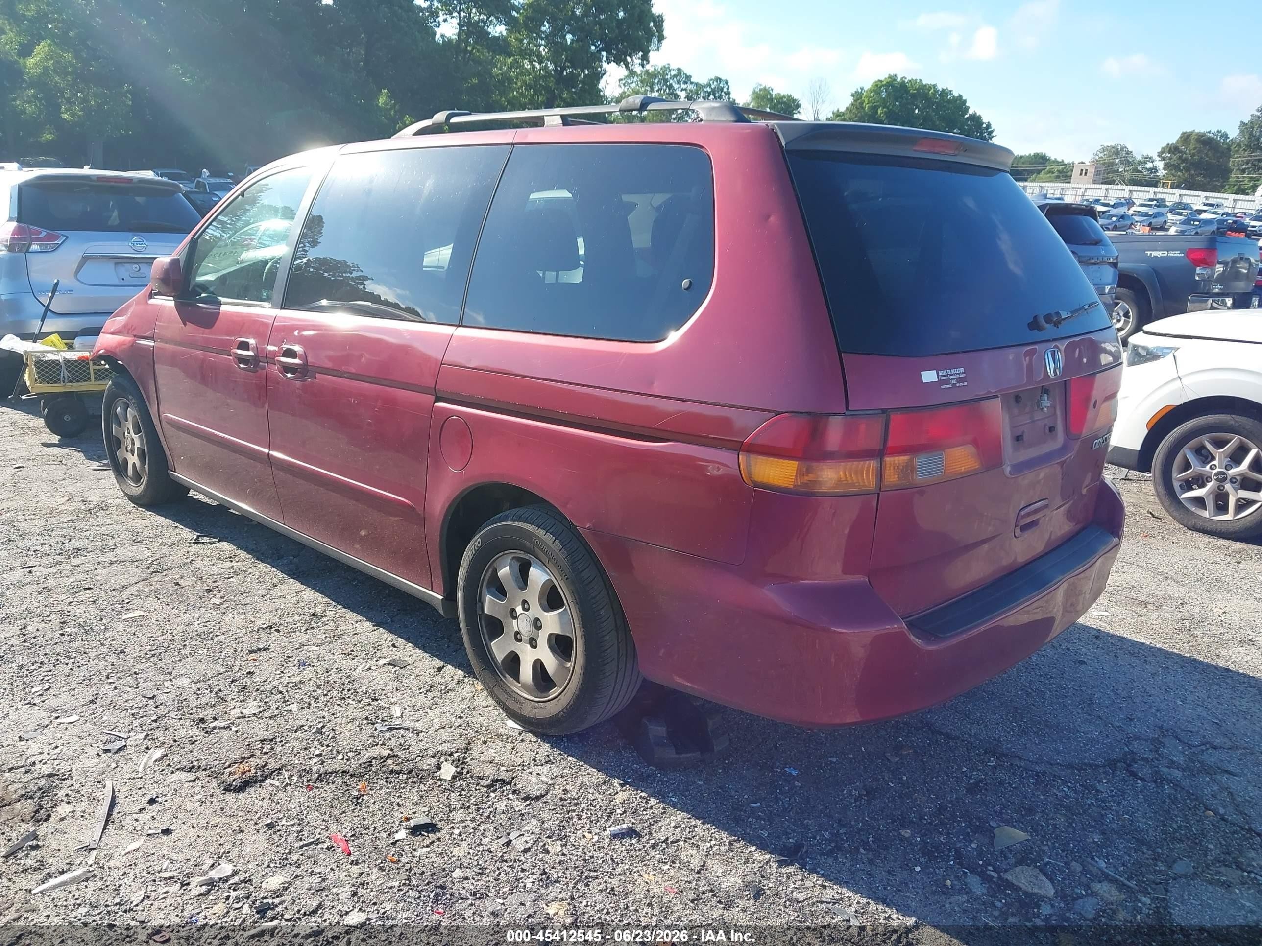 2003 Honda Odyssey Ex Red vin: 5FNRL18633B119311