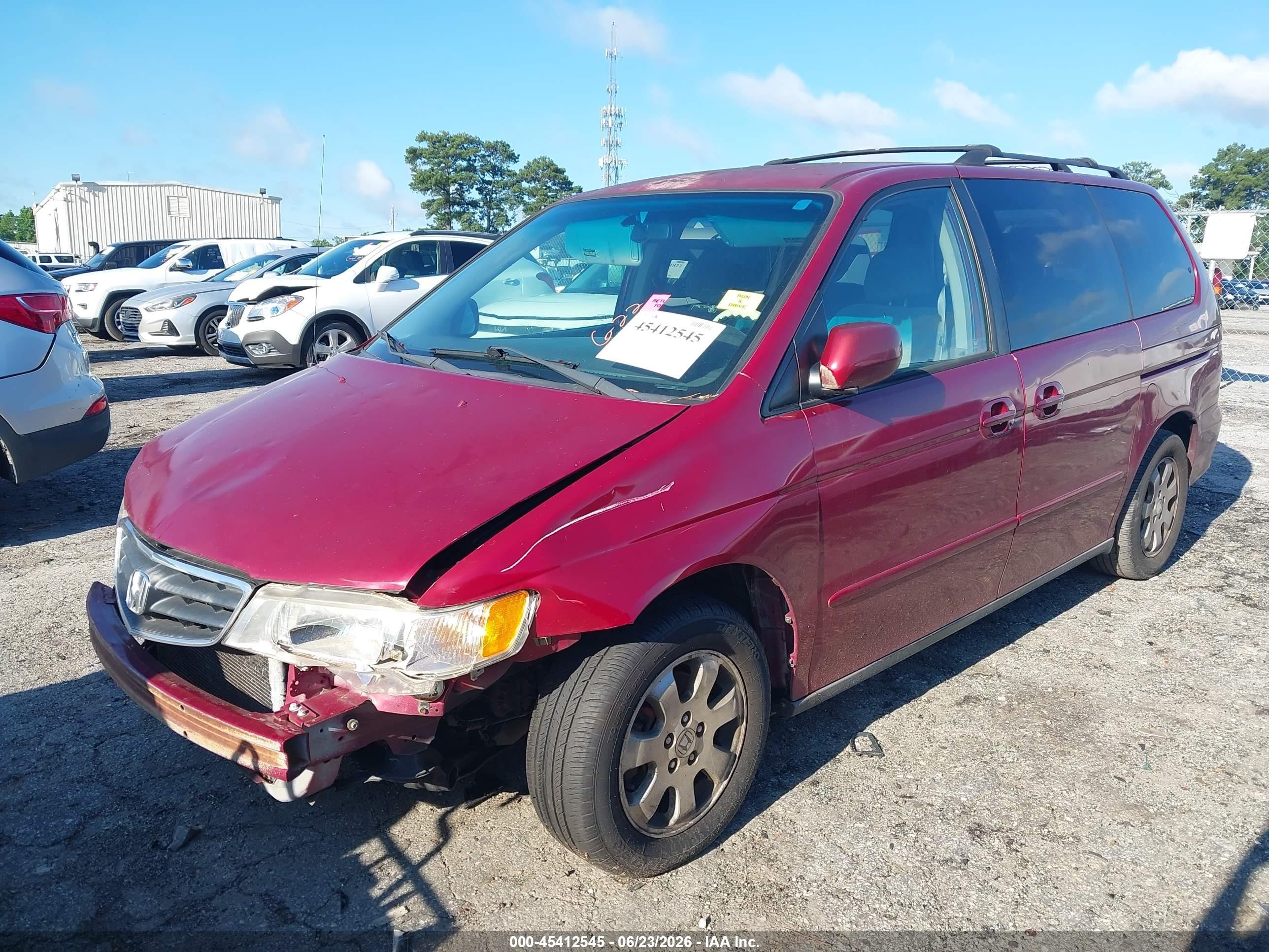 2003 Honda Odyssey Ex Red vin: 5FNRL18633B119311