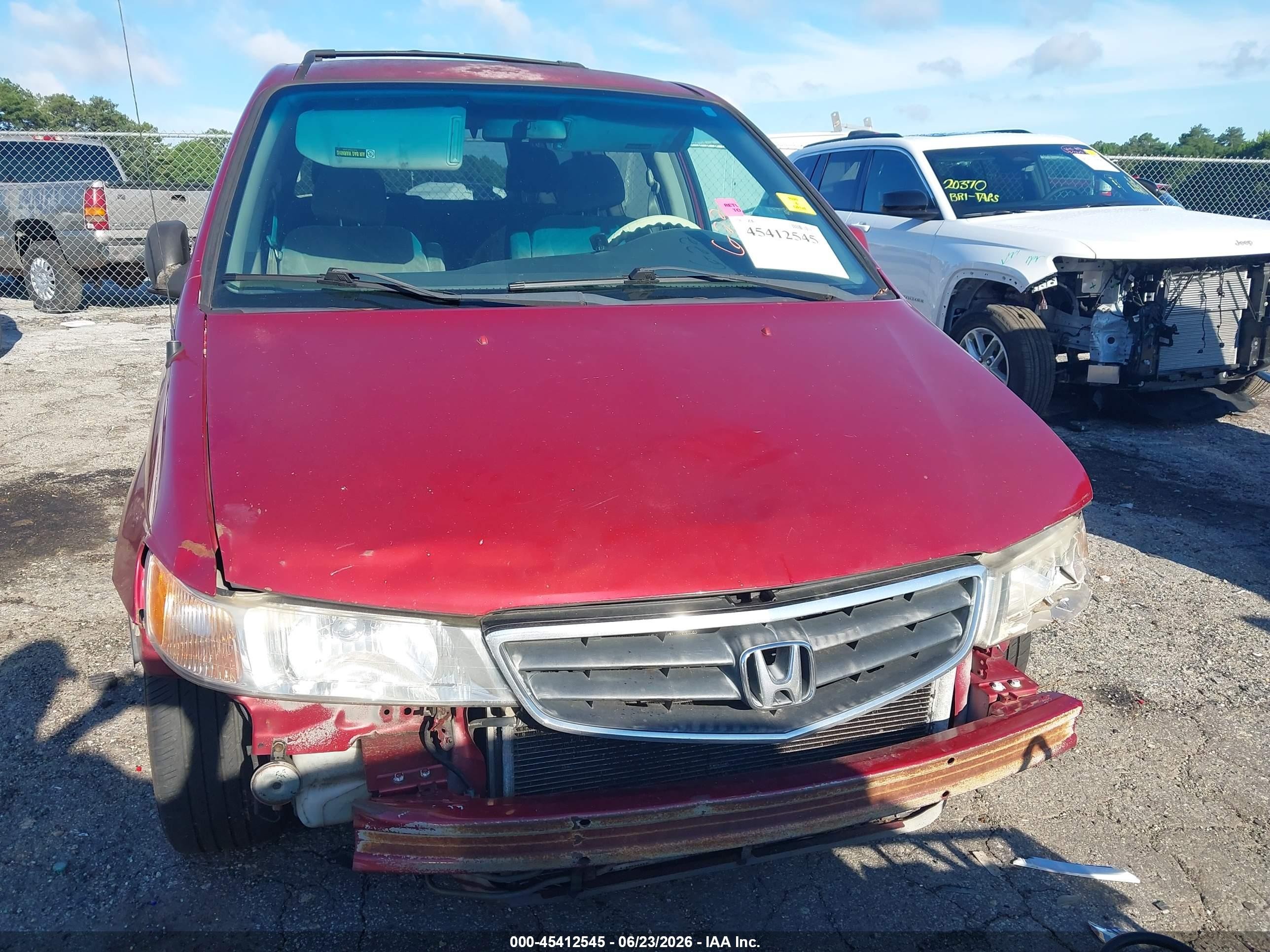 2003 Honda Odyssey Ex Red vin: 5FNRL18633B119311