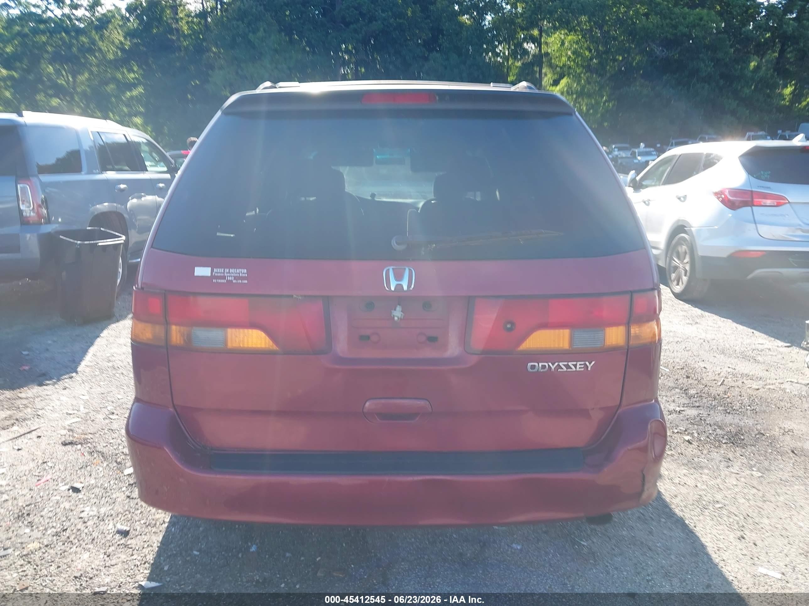 2003 Honda Odyssey Ex Red vin: 5FNRL18633B119311
