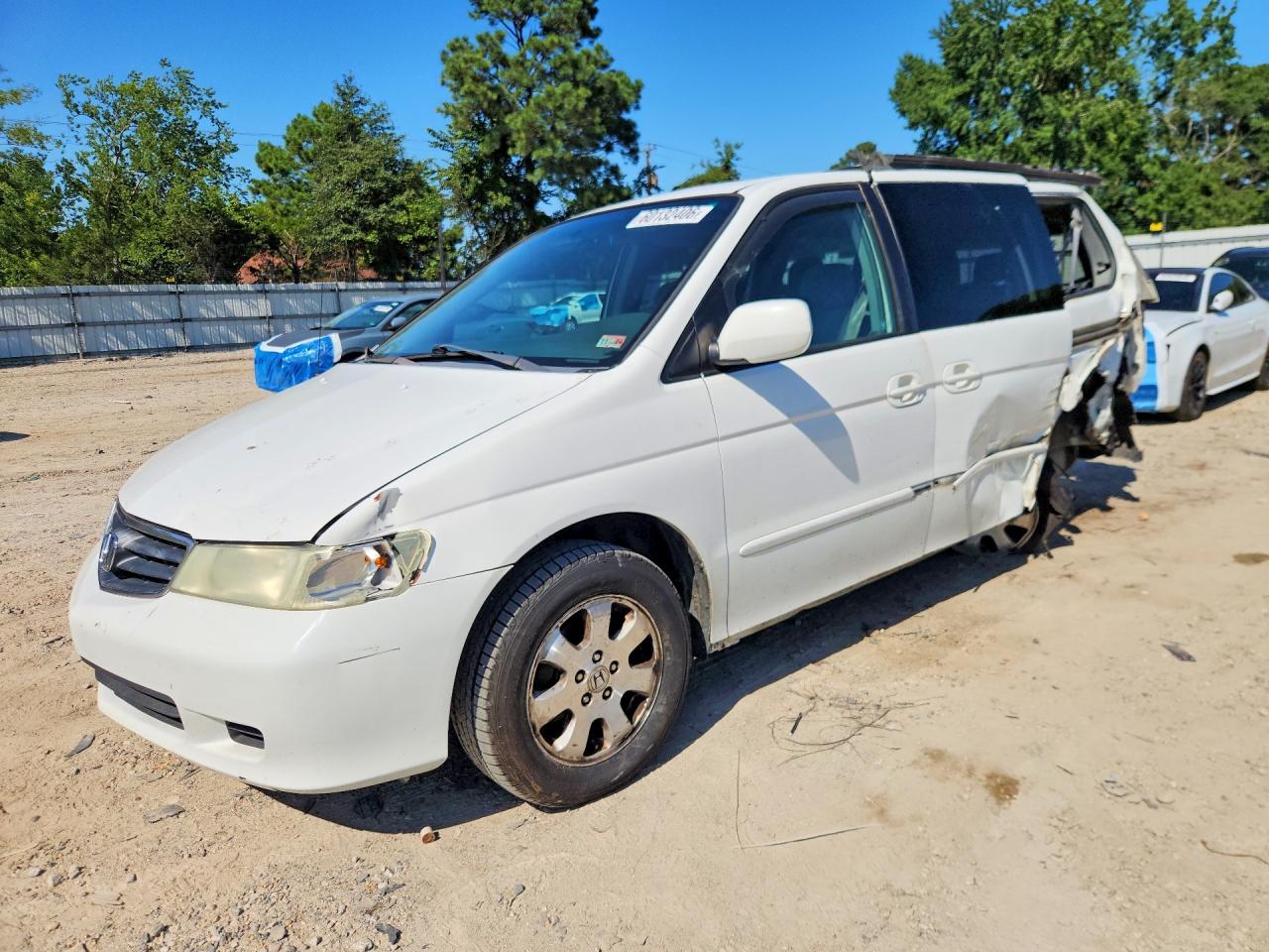 2003 Honda Odyssey Ex White vin: 5FNRL18653B097005