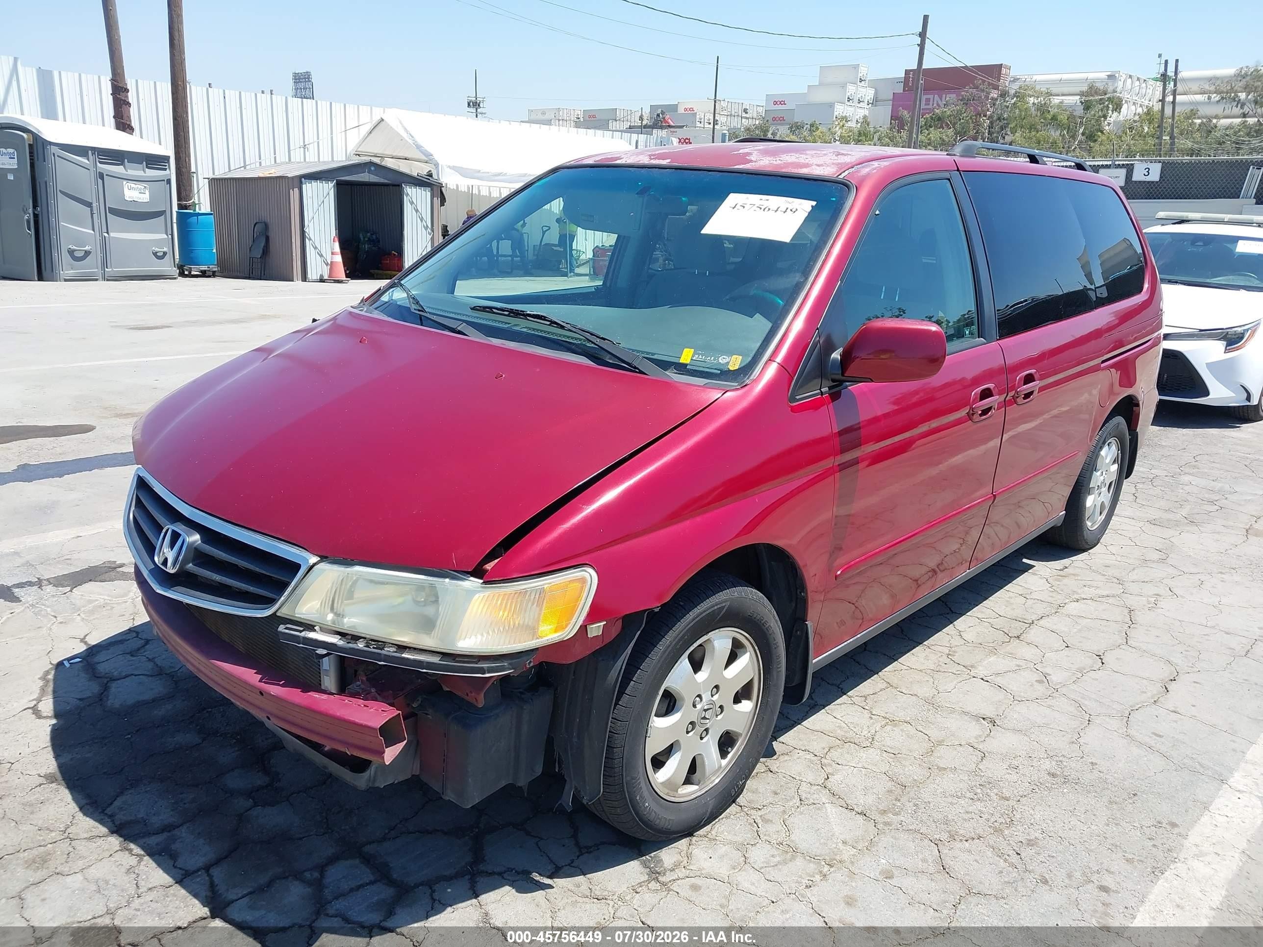 2003 Honda Odyssey Ex Red vin: 5FNRL18653B132481