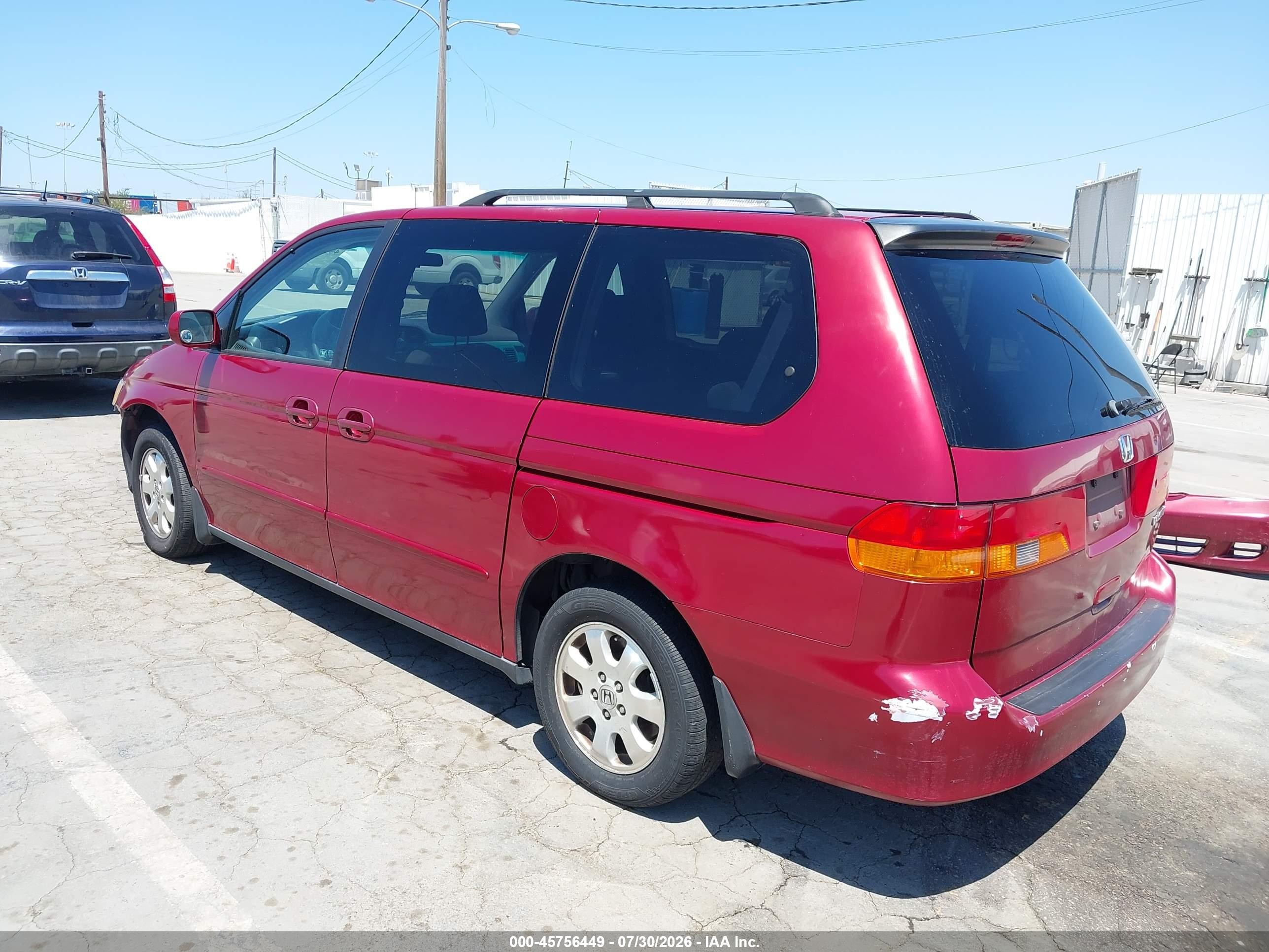 2003 Honda Odyssey Ex Red vin: 5FNRL18653B132481