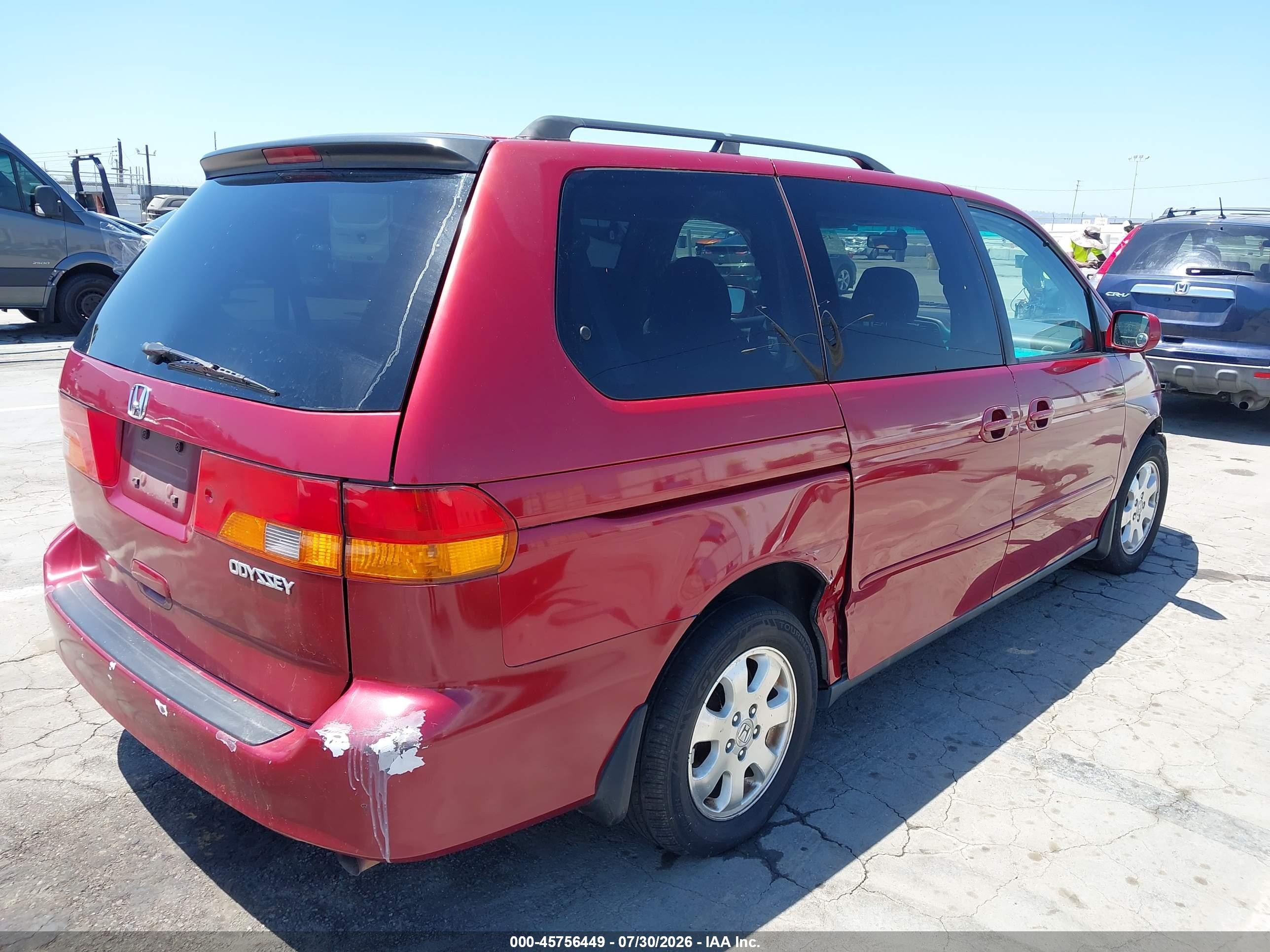 2003 Honda Odyssey Ex Red vin: 5FNRL18653B132481