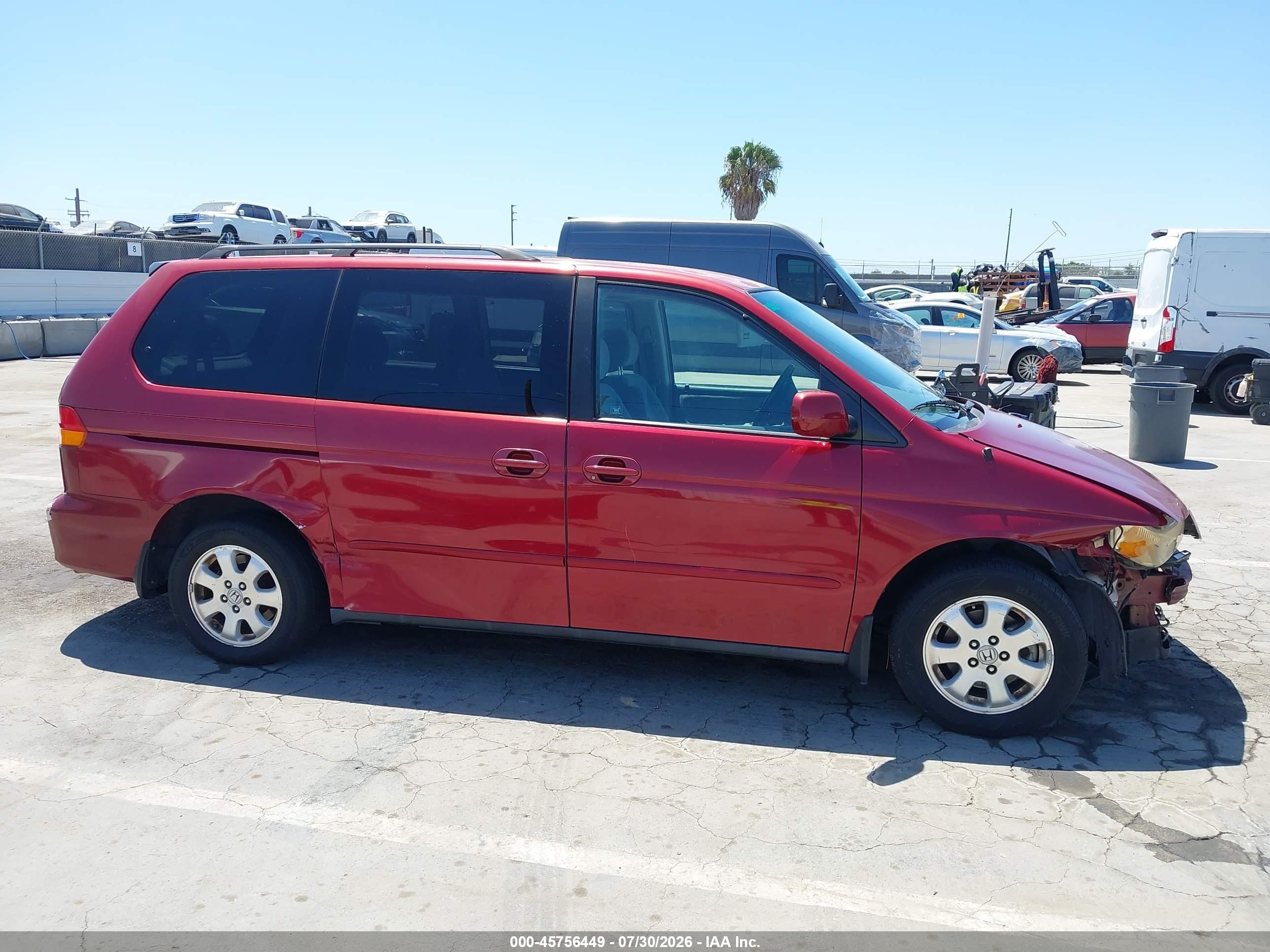 2003 Honda Odyssey Ex Red vin: 5FNRL18653B132481