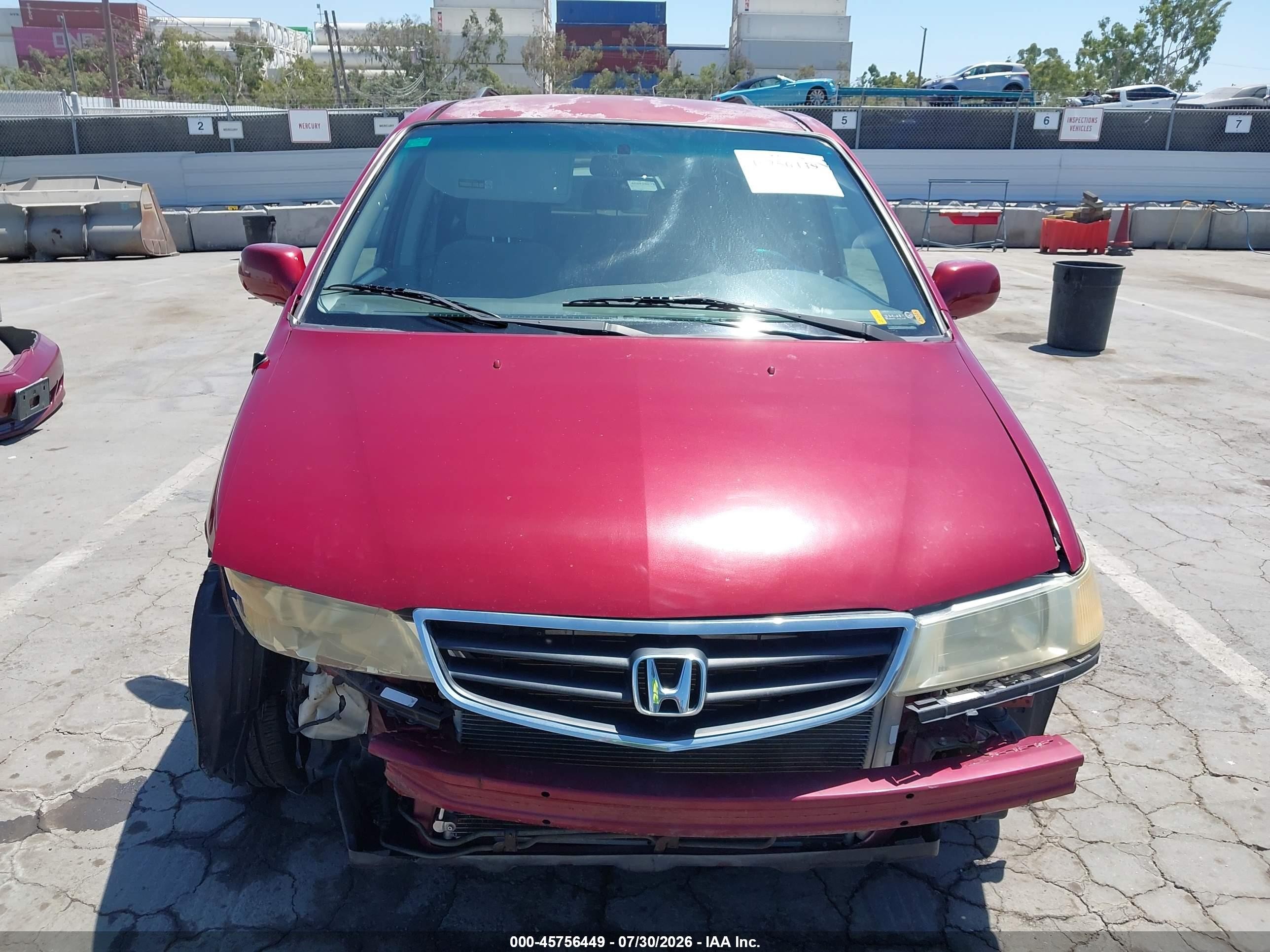 2003 Honda Odyssey Ex Red vin: 5FNRL18653B132481