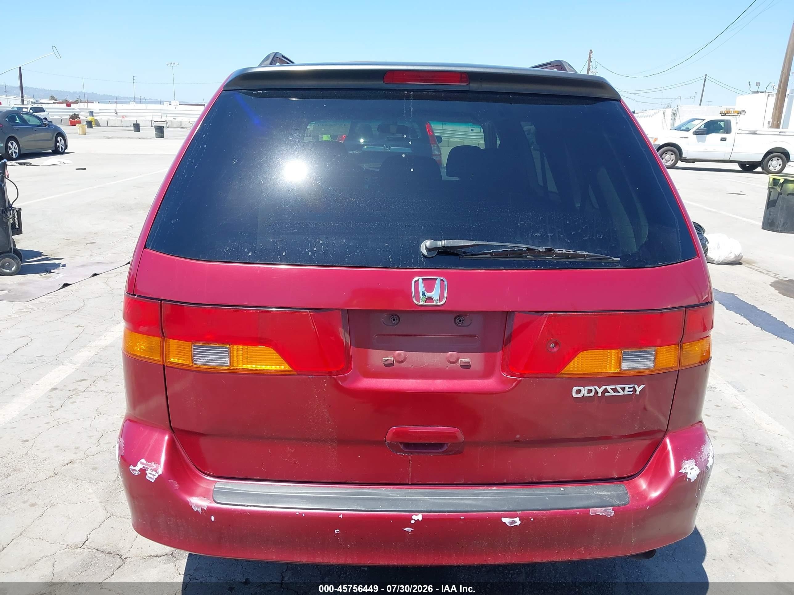 2003 Honda Odyssey Ex Red vin: 5FNRL18653B132481