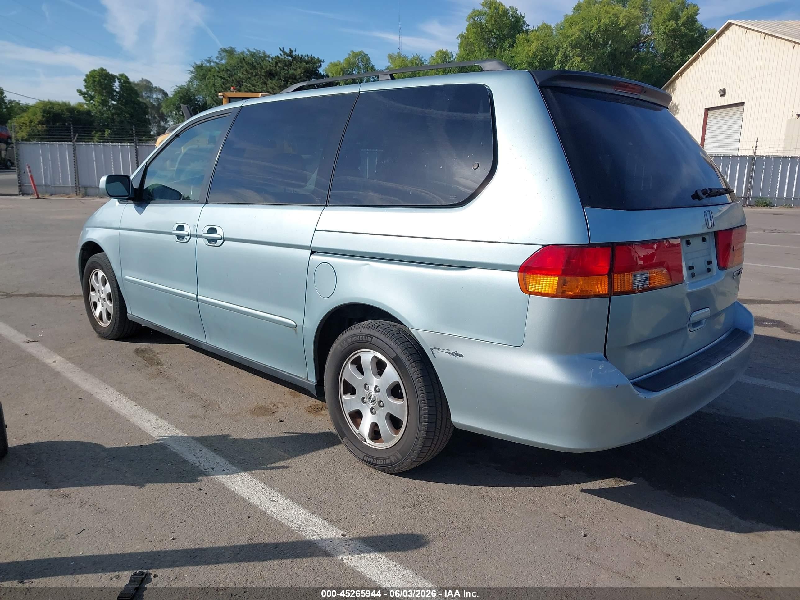 2003 Honda Odyssey Ex Light Blue vin: 5FNRL18653B144162