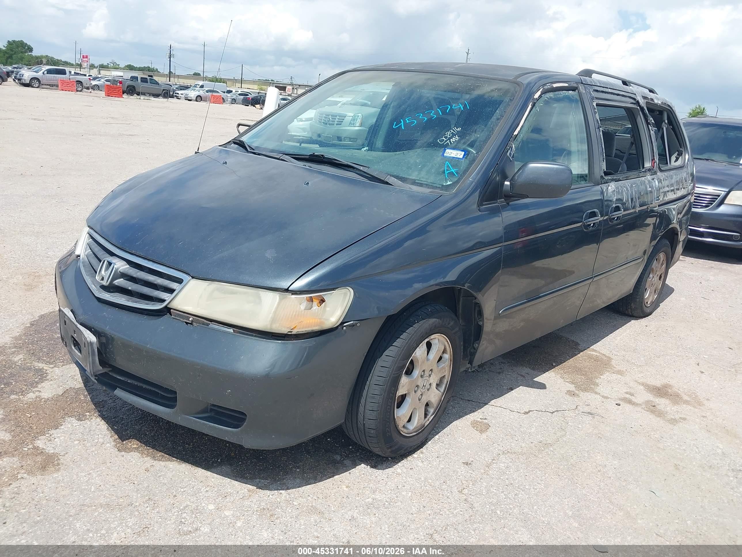 2004 Honda Odyssey Ex Gray vin: 5FNRL18664B008916