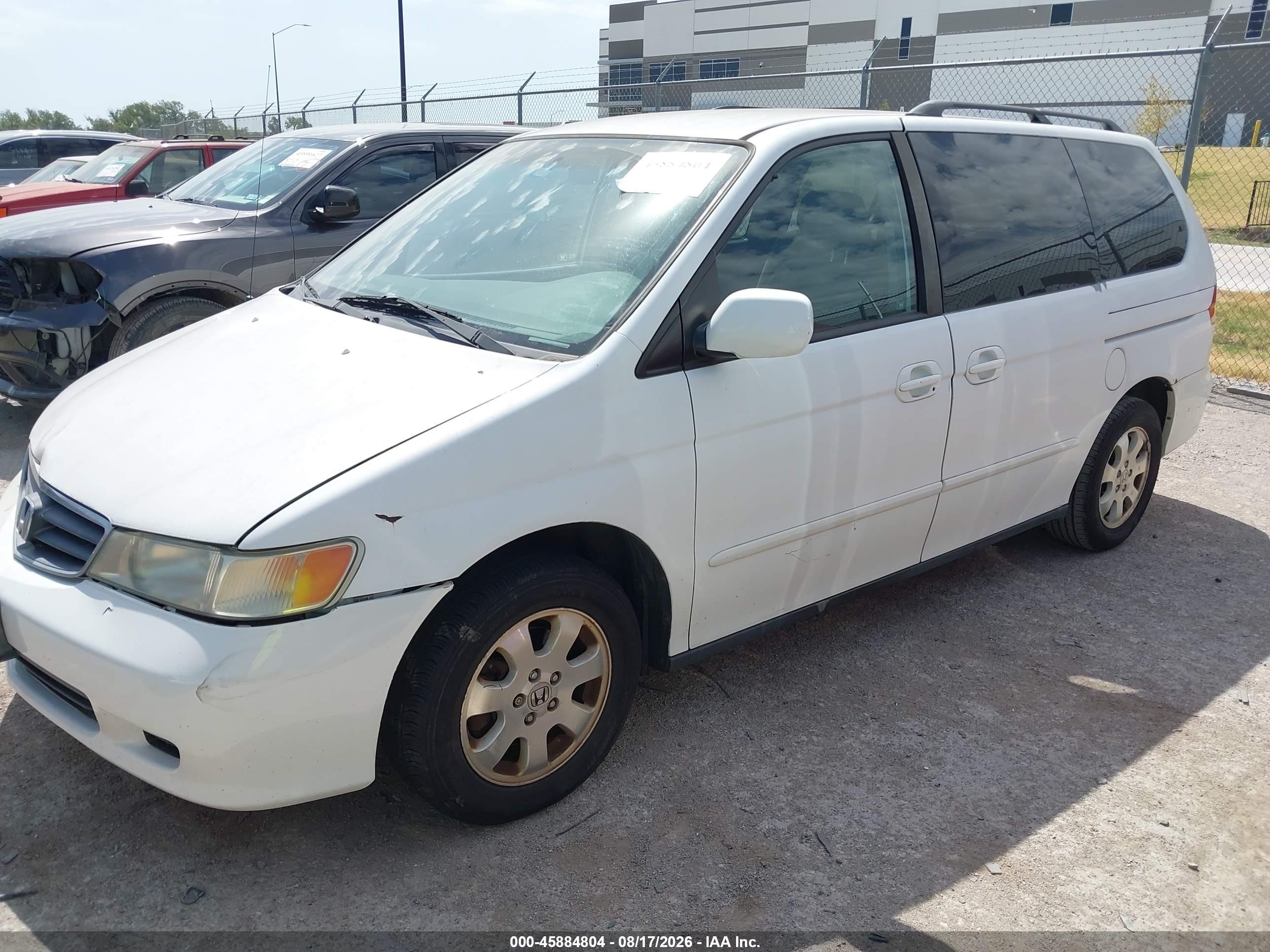 2004 Honda Odyssey Ex White vin: 5FNRL18664B010827