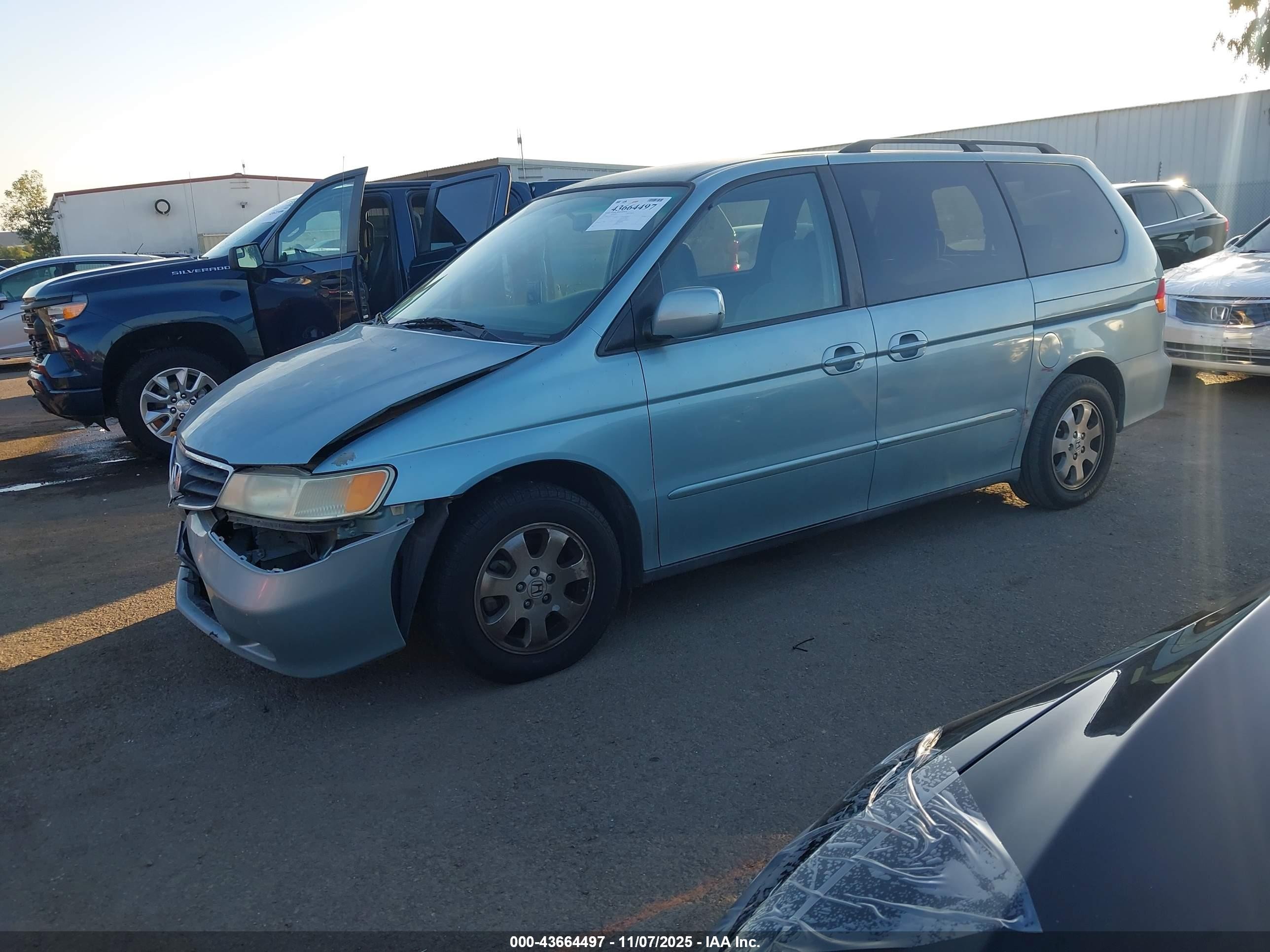 2004 Honda Odyssey Ex Light Blue vin: 5FNRL18674B067019
