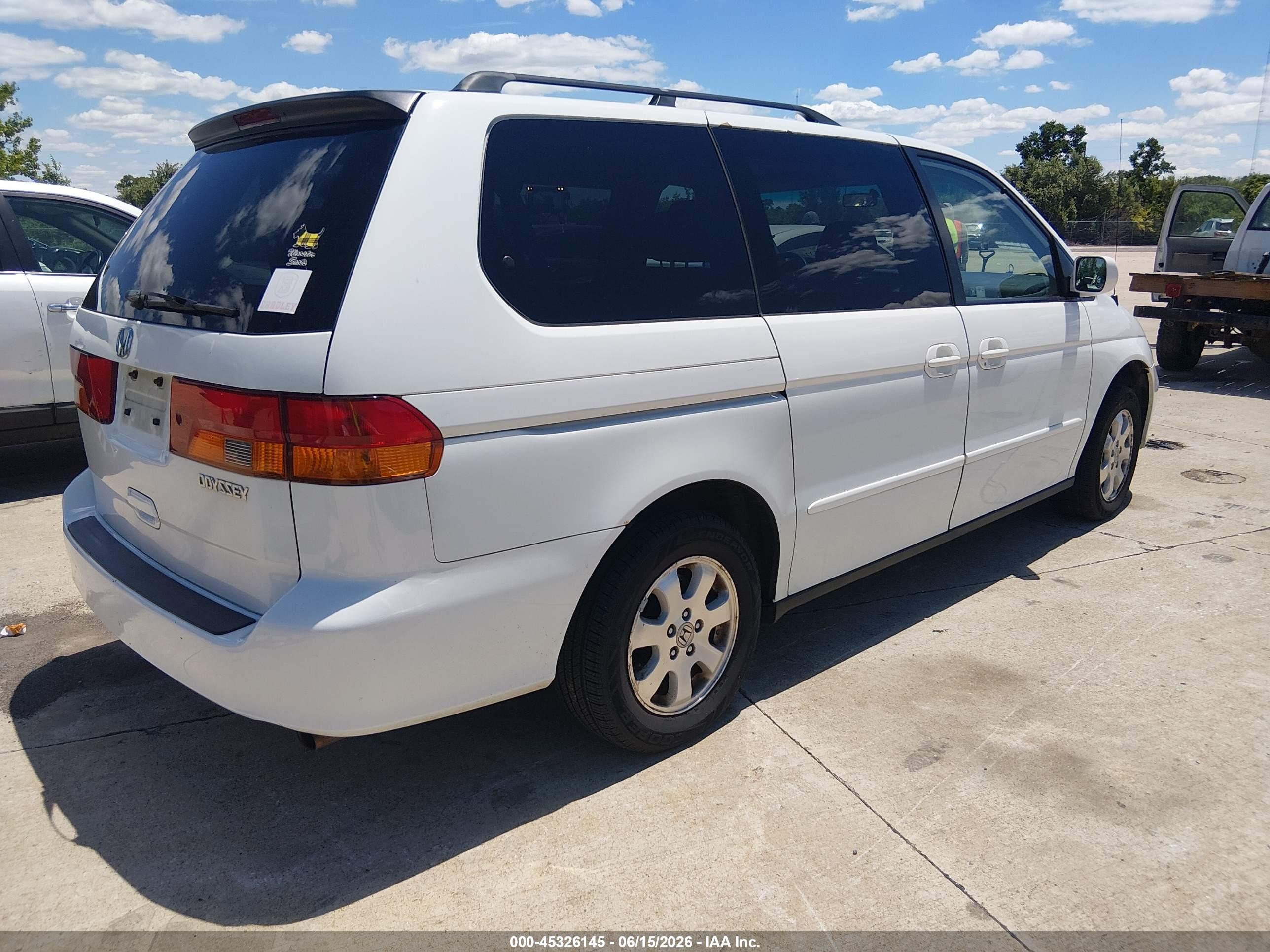2003 Honda Odyssey Ex White vin: 5FNRL18693B109642