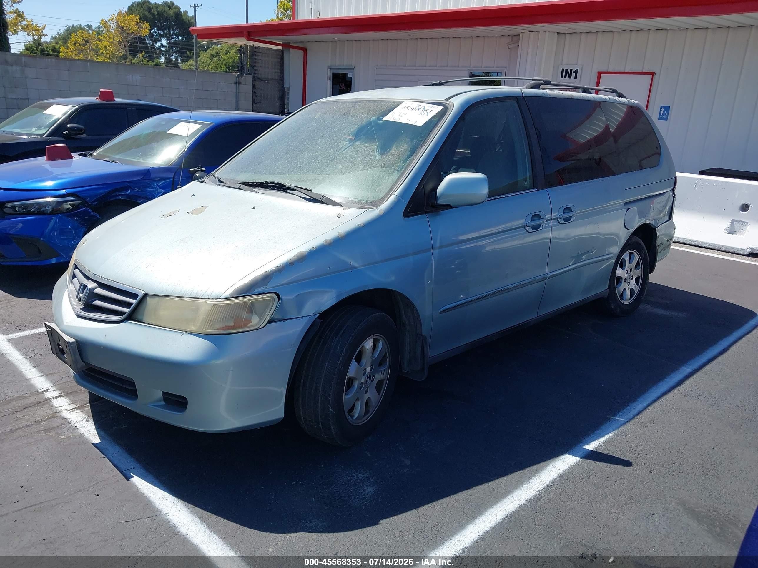 2003 Honda Odyssey Ex Light Blue vin: 5FNRL18693B114825