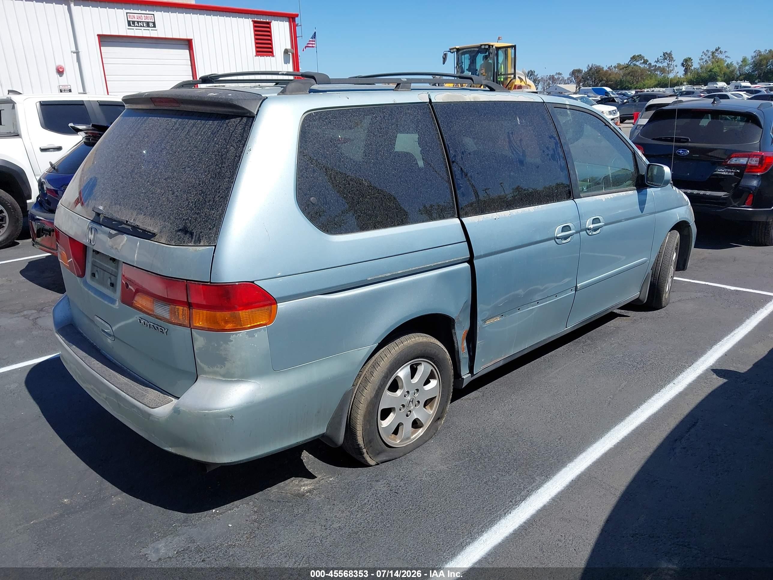 2003 Honda Odyssey Ex Light Blue vin: 5FNRL18693B114825