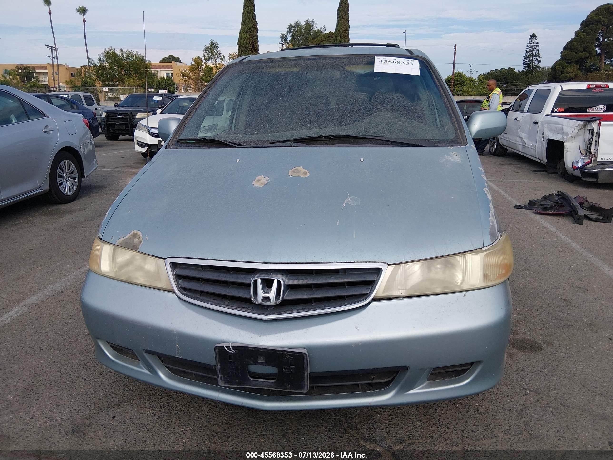 2003 Honda Odyssey Ex Light Blue vin: 5FNRL18693B114825