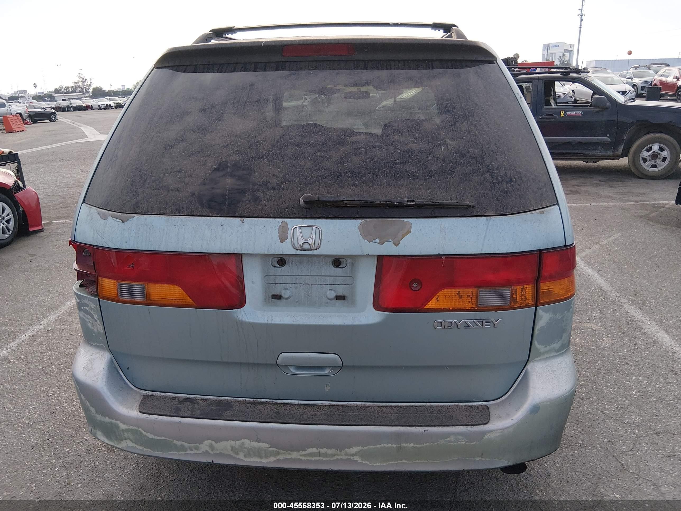 2003 Honda Odyssey Ex Light Blue vin: 5FNRL18693B114825