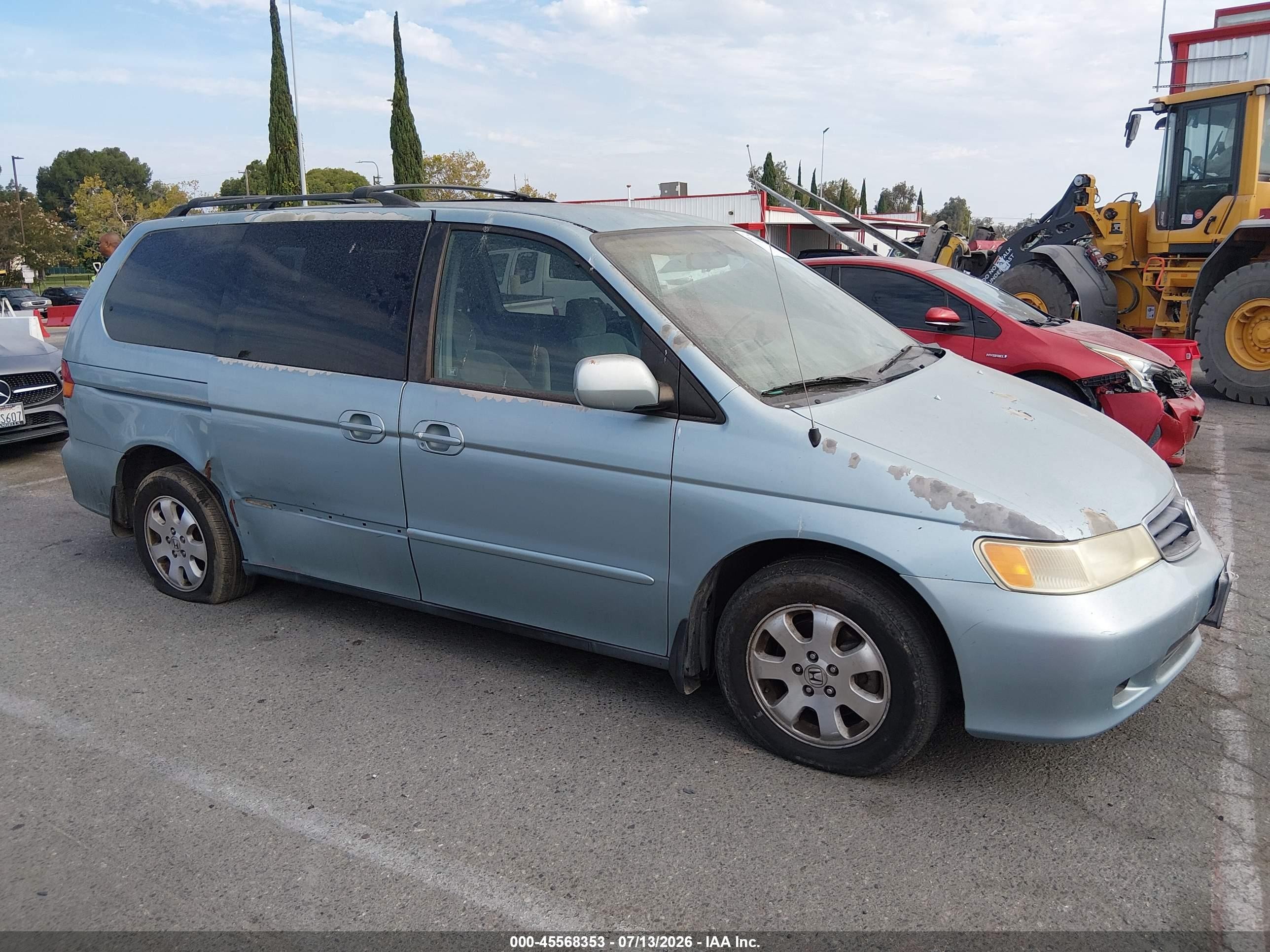 2003 Honda Odyssey Ex Light Blue vin: 5FNRL18693B114825
