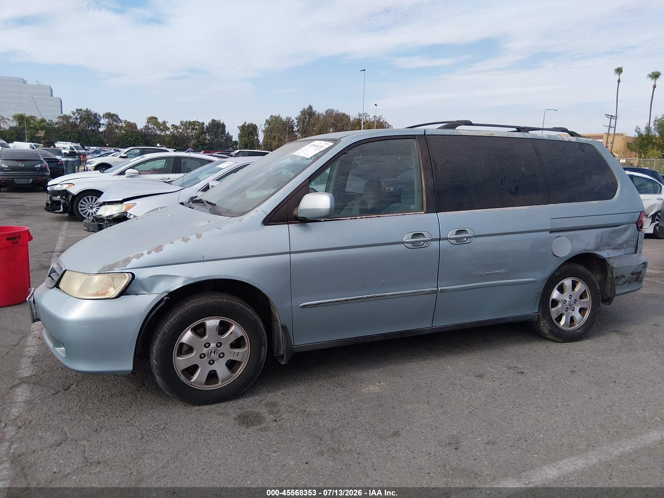 2003 Honda Odyssey Ex Light Blue vin: 5FNRL18693B114825