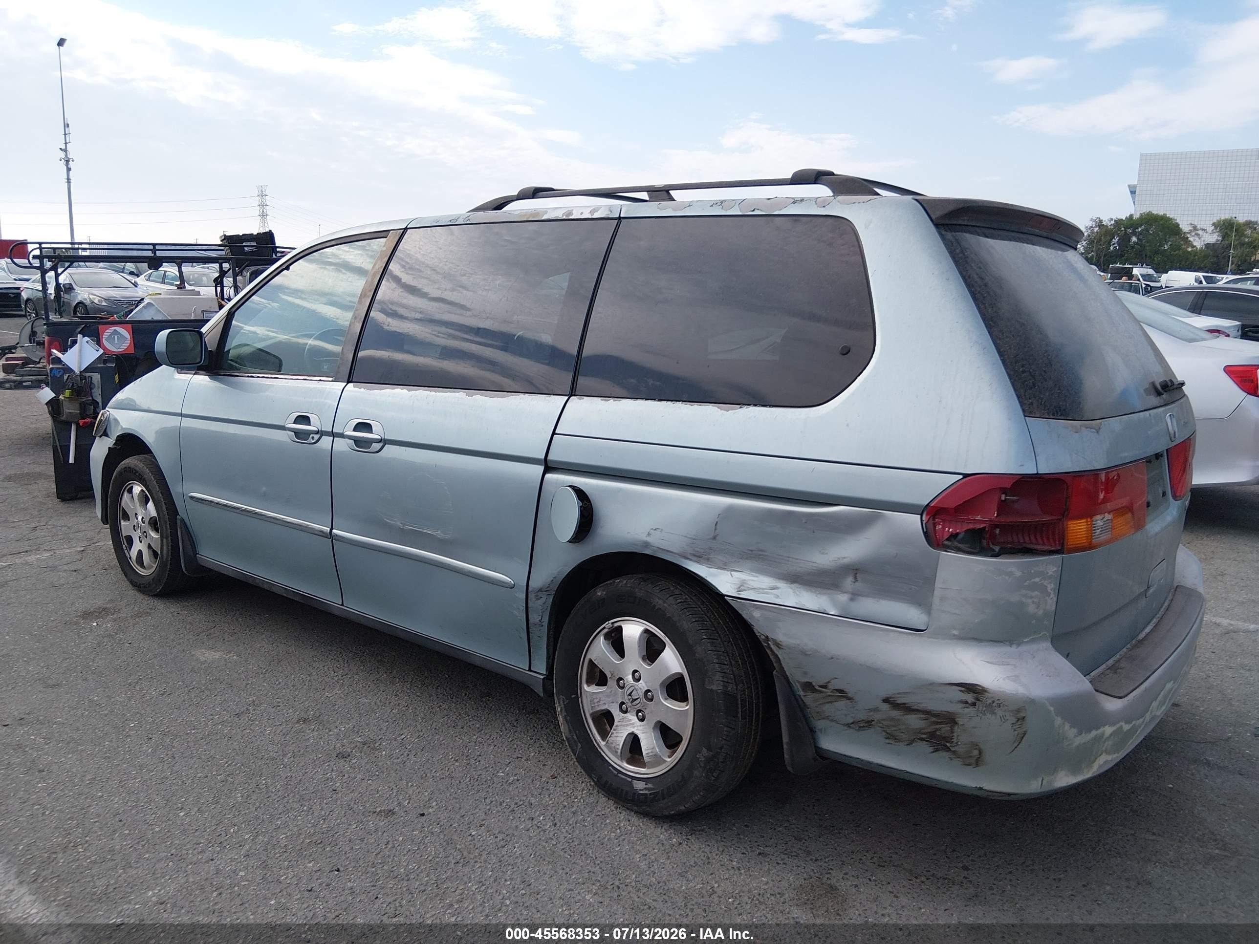 2003 Honda Odyssey Ex Light Blue vin: 5FNRL18693B114825