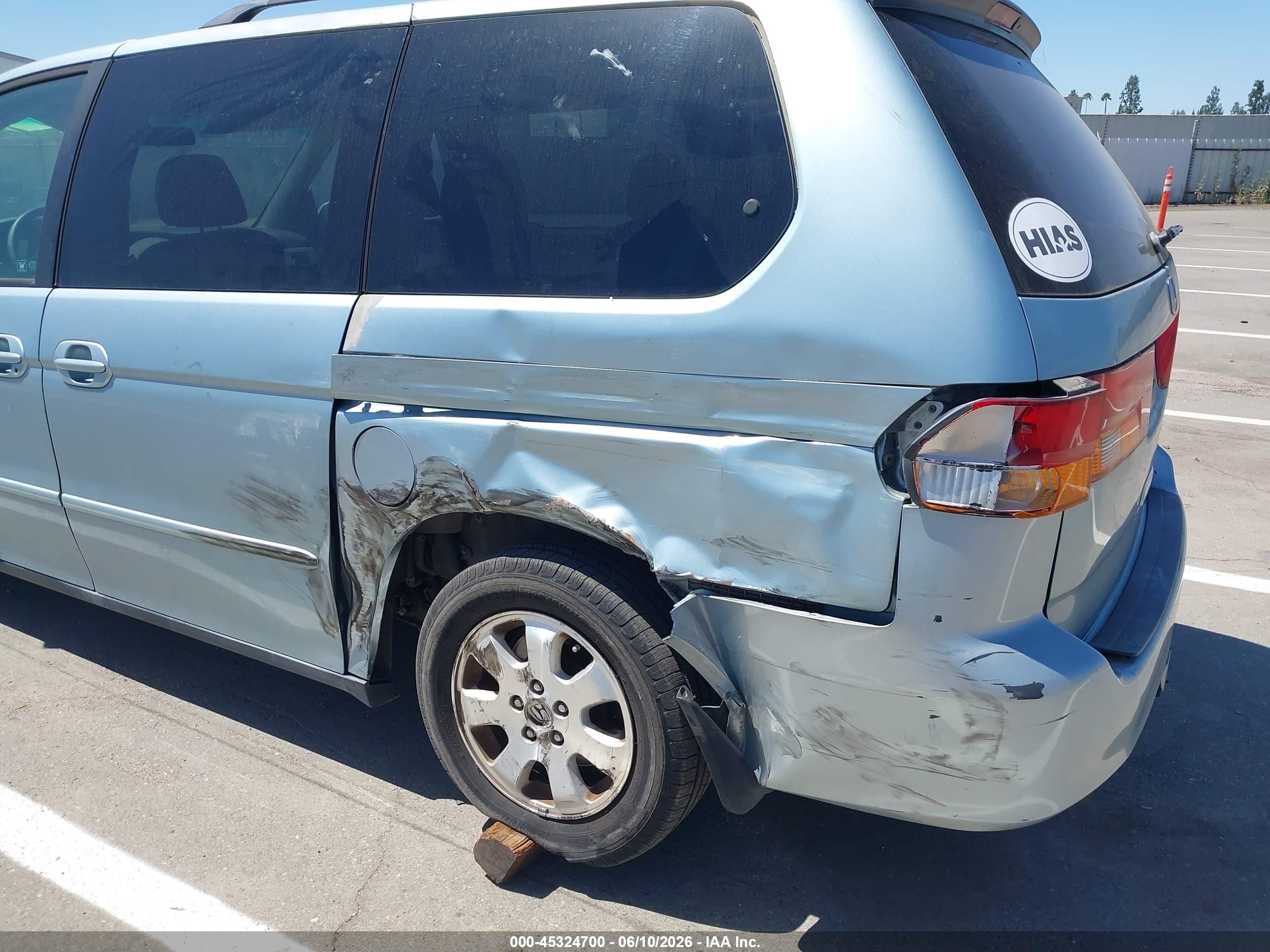 2004 Honda Odyssey Ex Light Blue vin: 5FNRL18694B069676